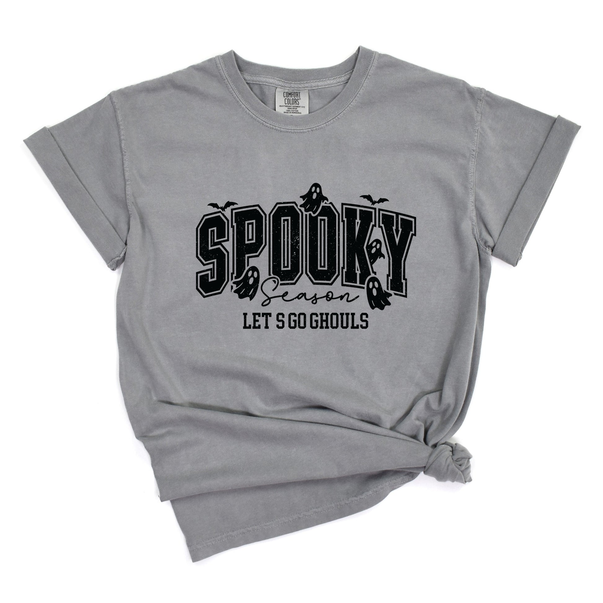 Let's Go Ghouls Varsity - Women's Garment Dyed Graphic T-Shirt