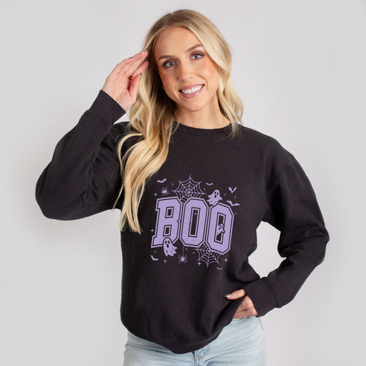 Boo Varsity Ghosts - Women's Lightweight Garment Dyed Sweatshirt