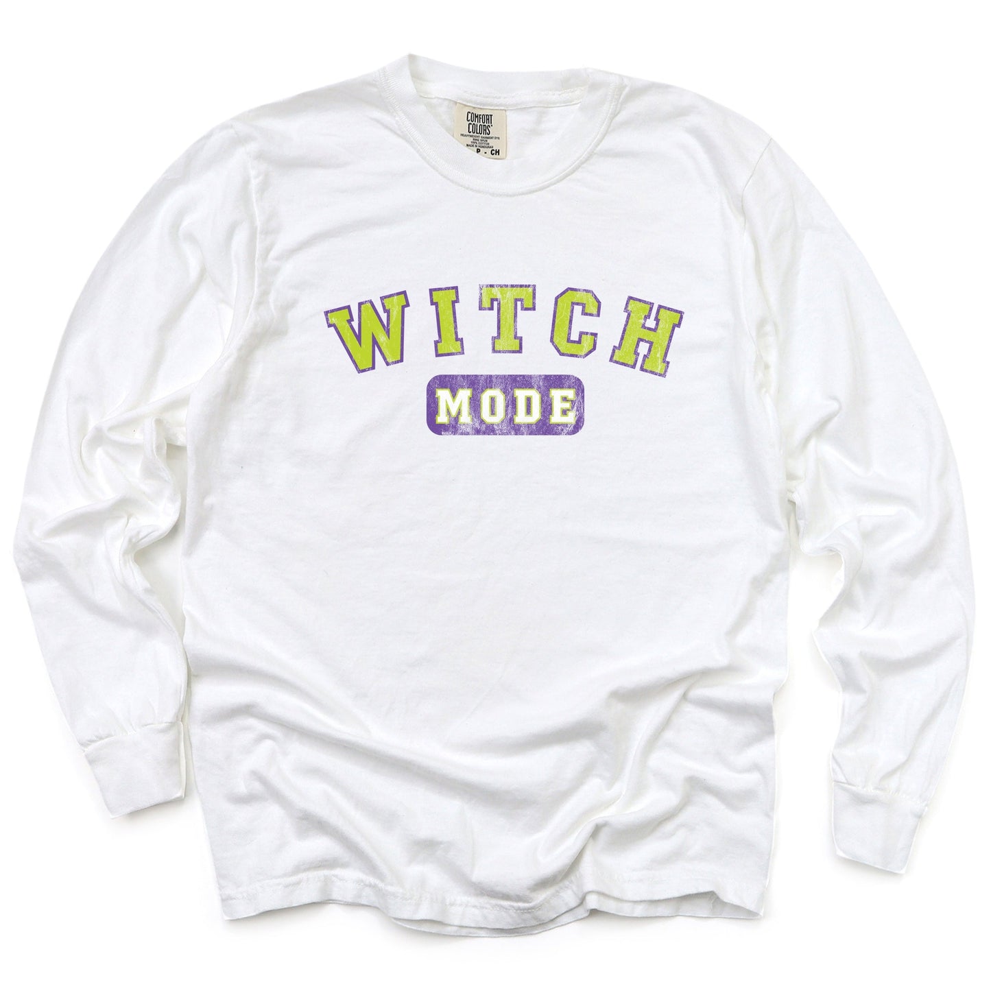 Witch Mode - Women's Garment Dyed Long Sleeve Graphic T-Shirt