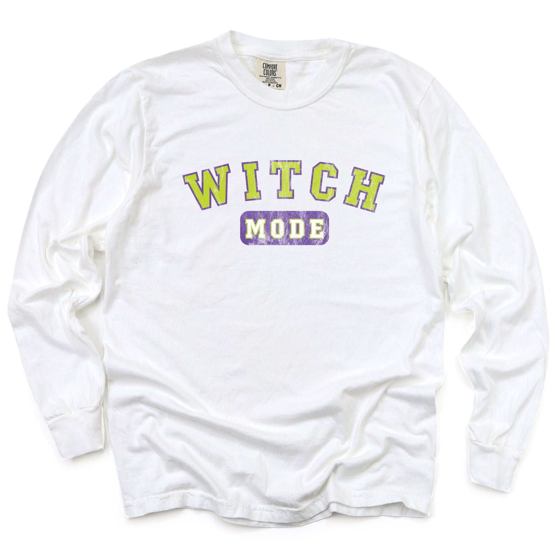Witch Mode - Women's Garment Dyed Long Sleeve Graphic T-Shirt