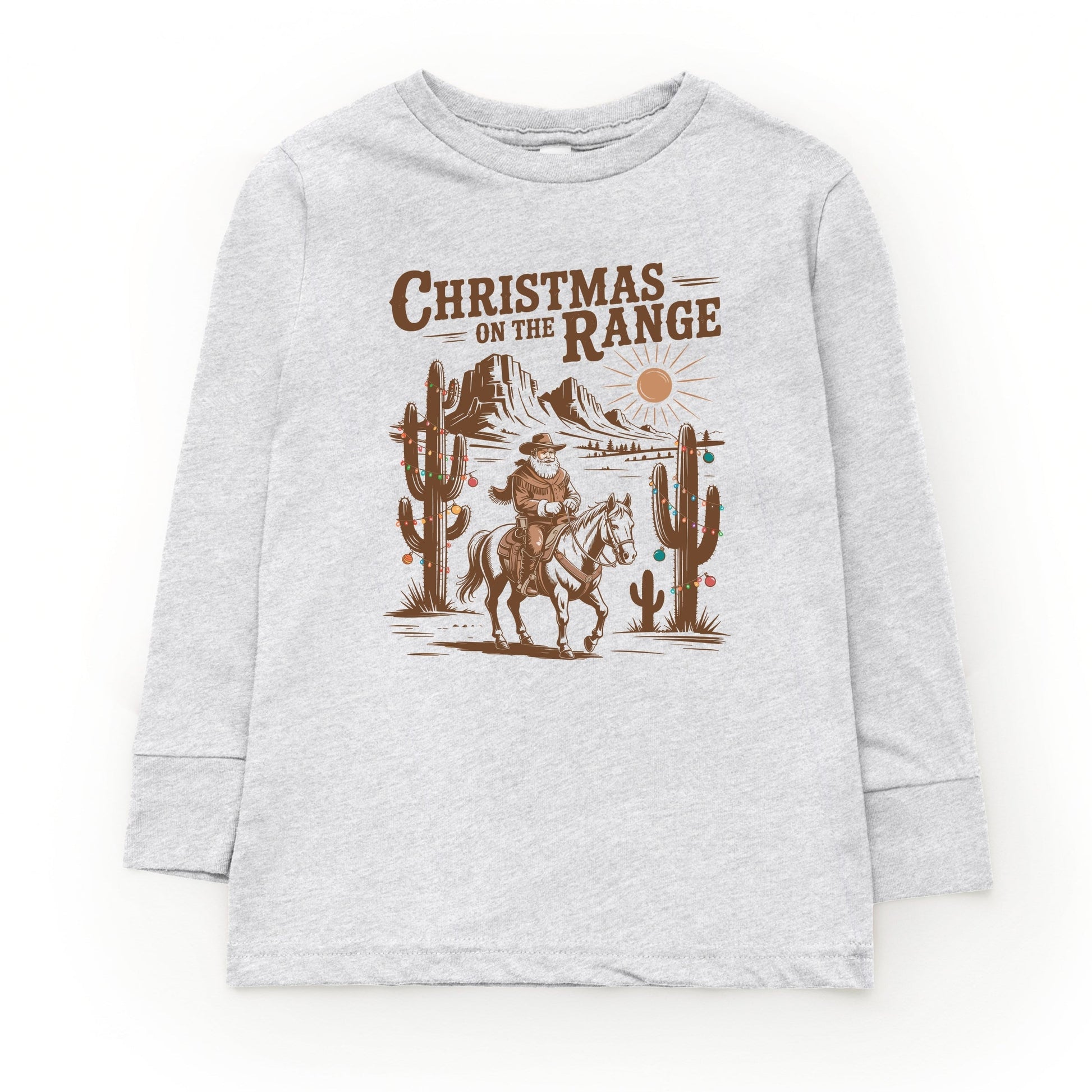 Christmas on the Range - Toddler Long Sleeve Graphic Tee and Youth Long Sleeve Graphic T-Shirt