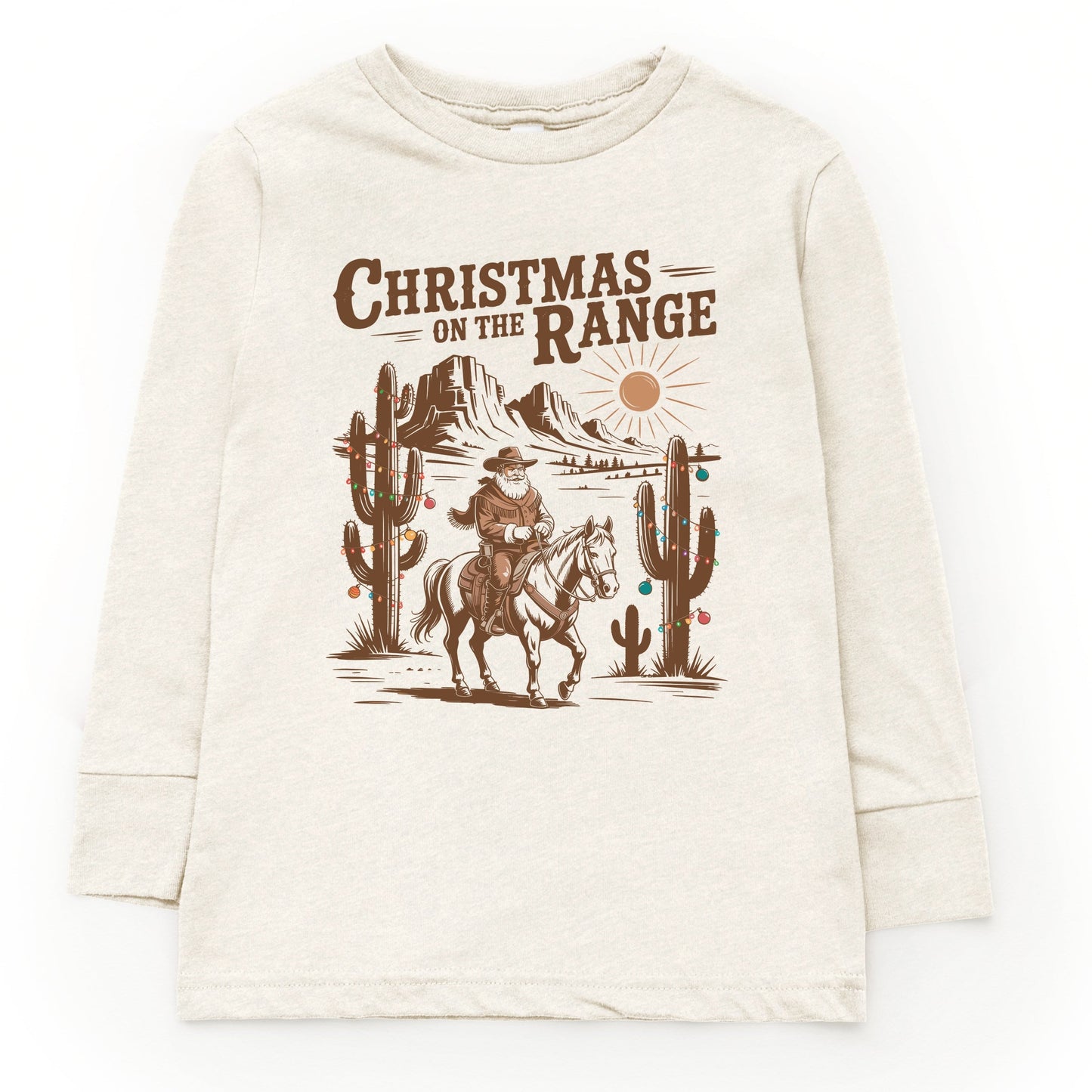 Christmas on the Range - Toddler Long Sleeve Graphic Tee and Youth Long Sleeve Graphic T-Shirt