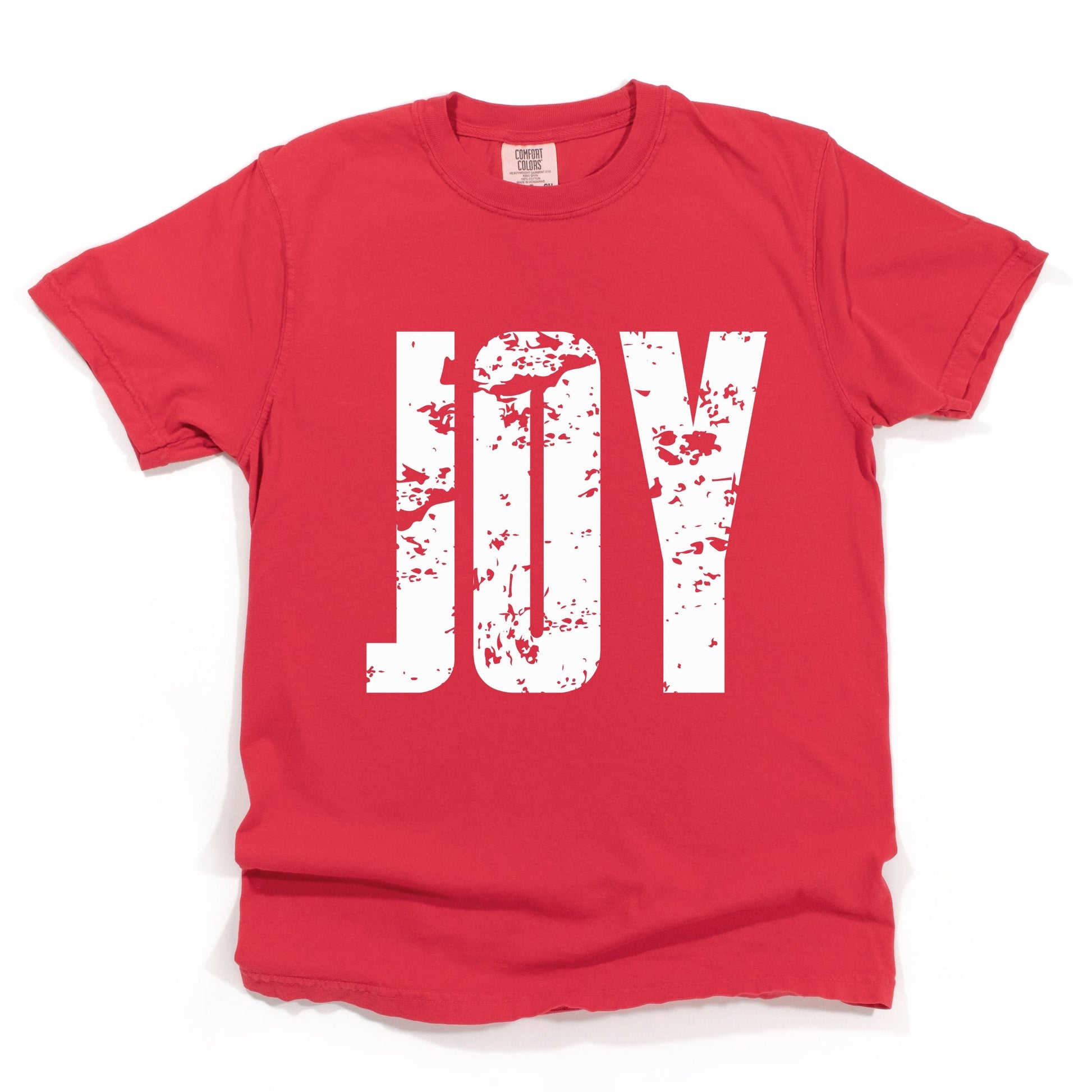 Joy Block Distressed - Women's Garment Dyed Graphic T-Shirt