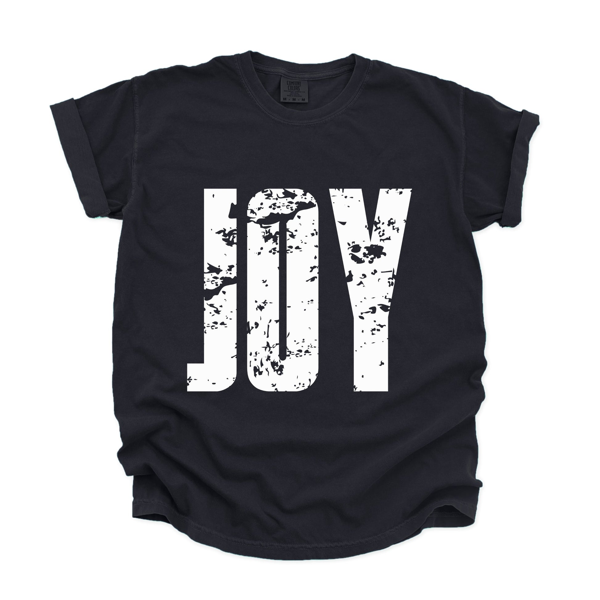 Joy Block Distressed - Women's Garment Dyed Graphic T-Shirt
