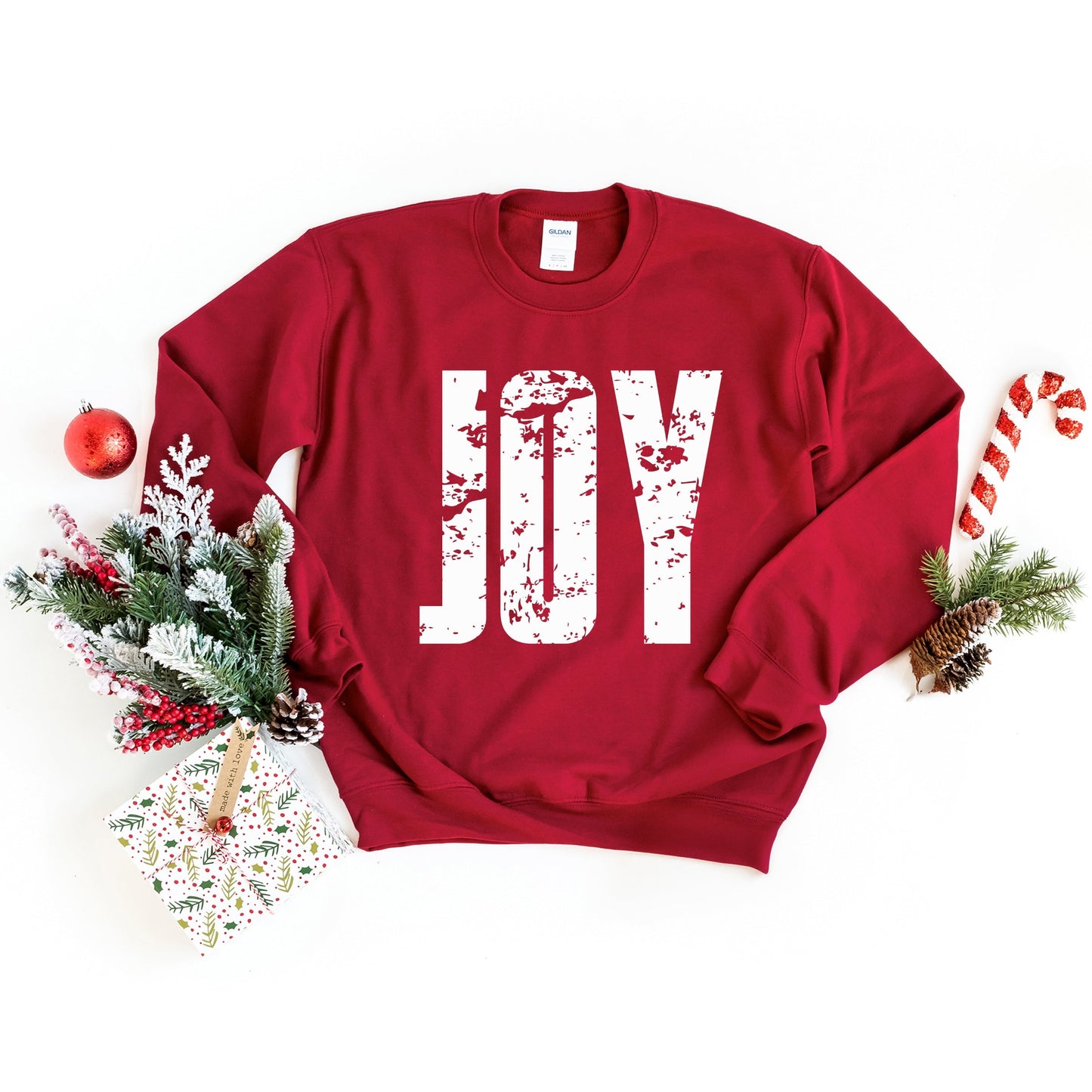 Joy Block Distressed - Women's Graphic Sweatshirt
