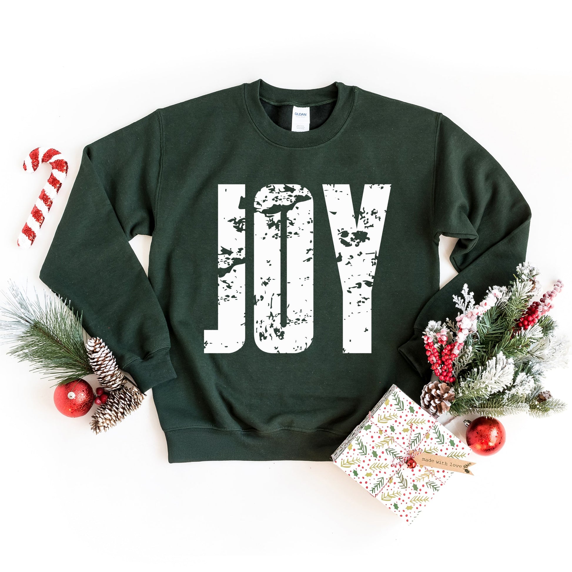 Joy Block Distressed - Women's Graphic Sweatshirt