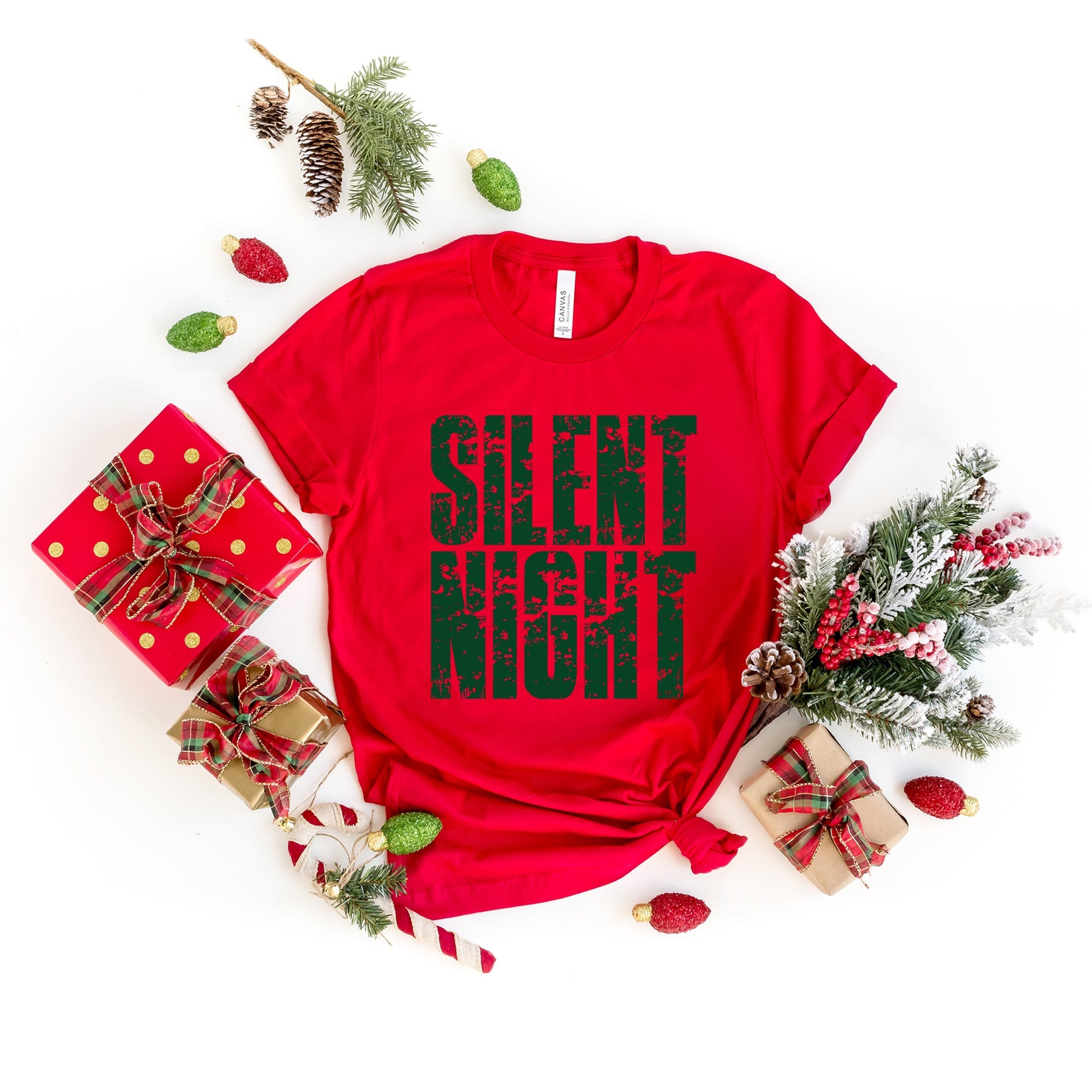 Silent Night Block Distressed - Women's Short Sleeve Graphic T-Shirt
