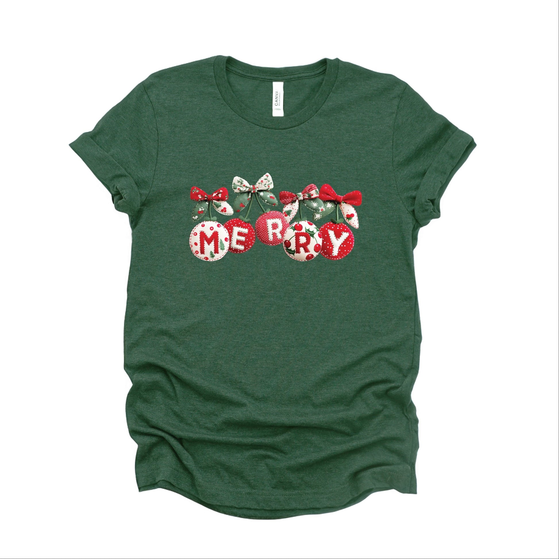 Merry Ornaments Quilted Print - Women's Short Sleeve Graphic T-Shirt