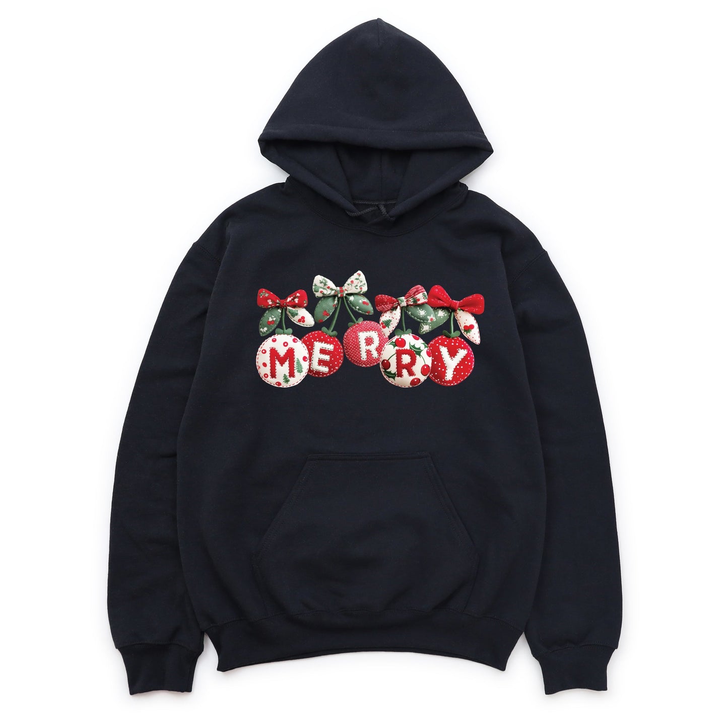 Merry Ornaments Quilted Print - Women's Graphic Hoodie