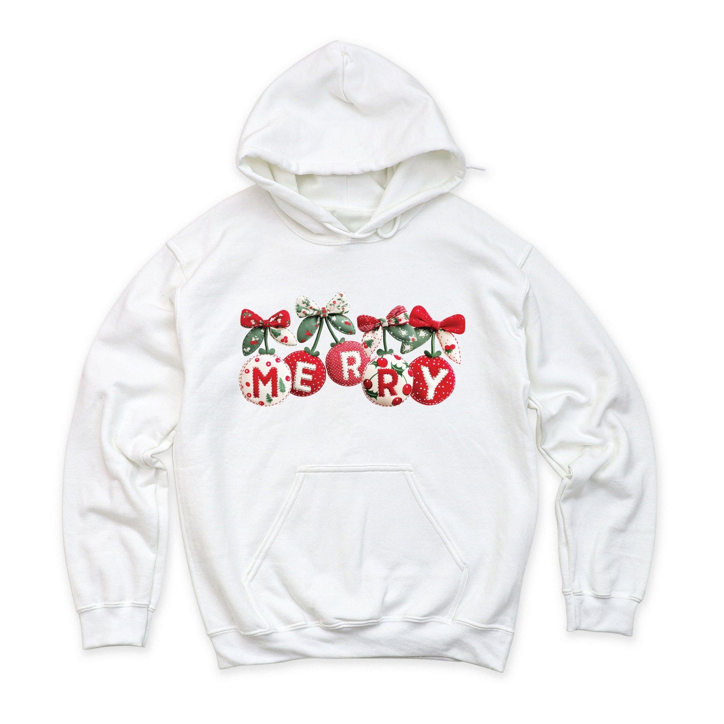 Merry Ornaments Quilted Print - Women's Graphic Hoodie