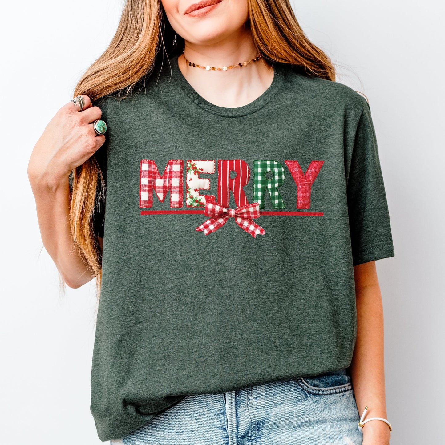 Merry Pattern Quilted Print - Women's Short Sleeve Graphic T-Shirt