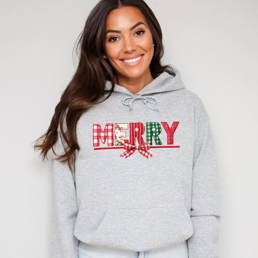Merry Pattern Quilted Print - Women's Graphic Hoodie