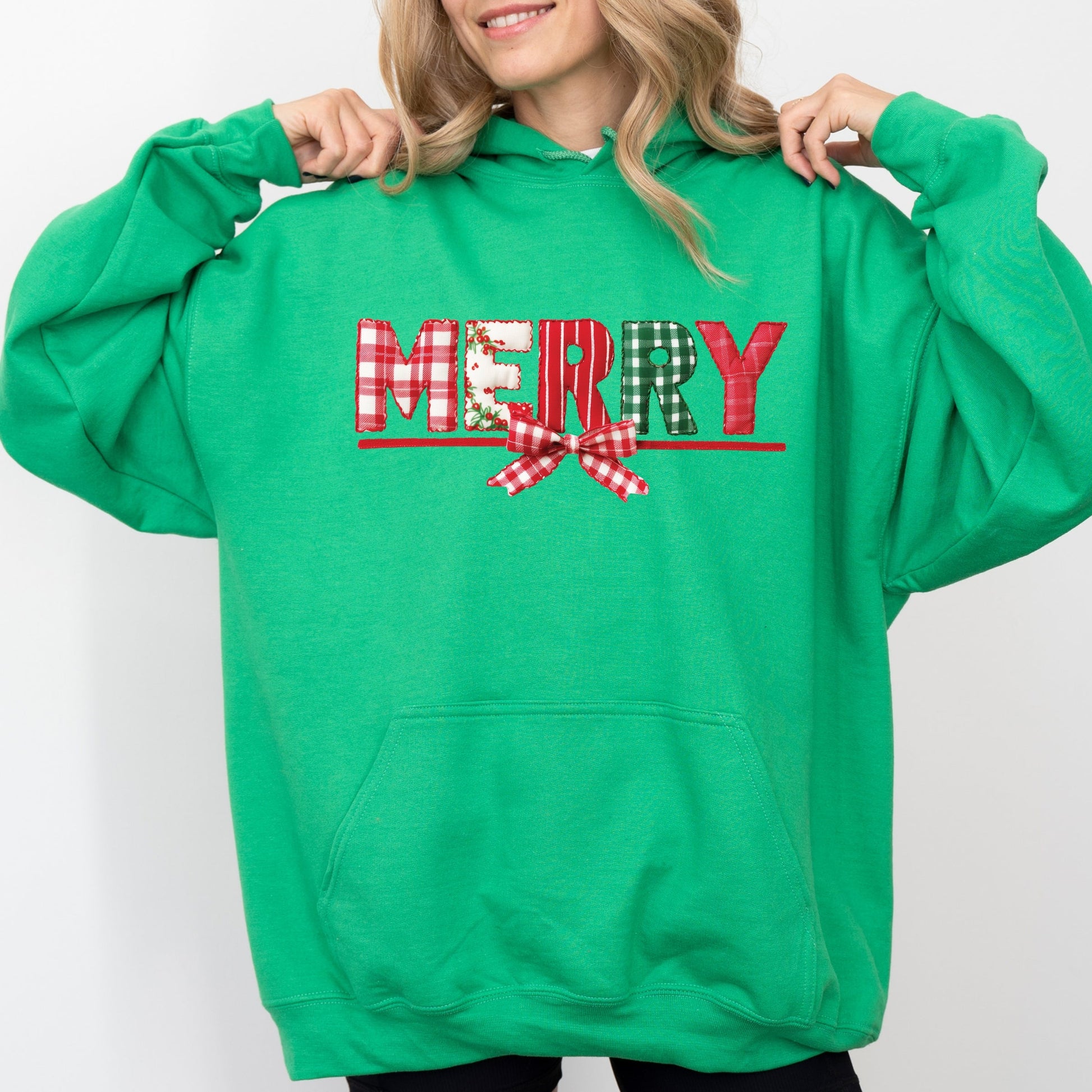 Merry Pattern Quilted Print - Women's Graphic Hoodie