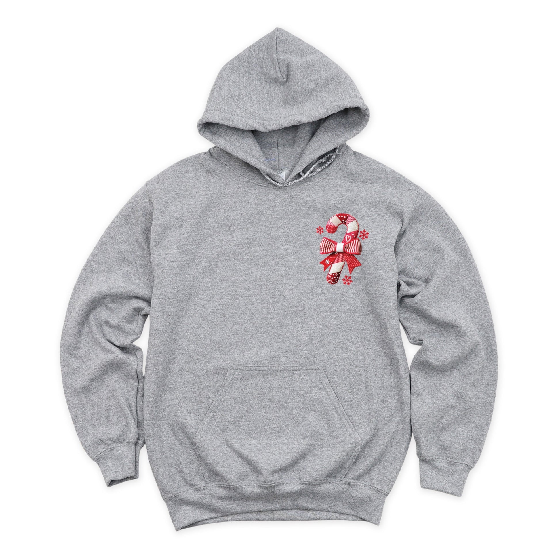 Candy Cane Bow Patchwork Print - Women's Graphic Hoodie