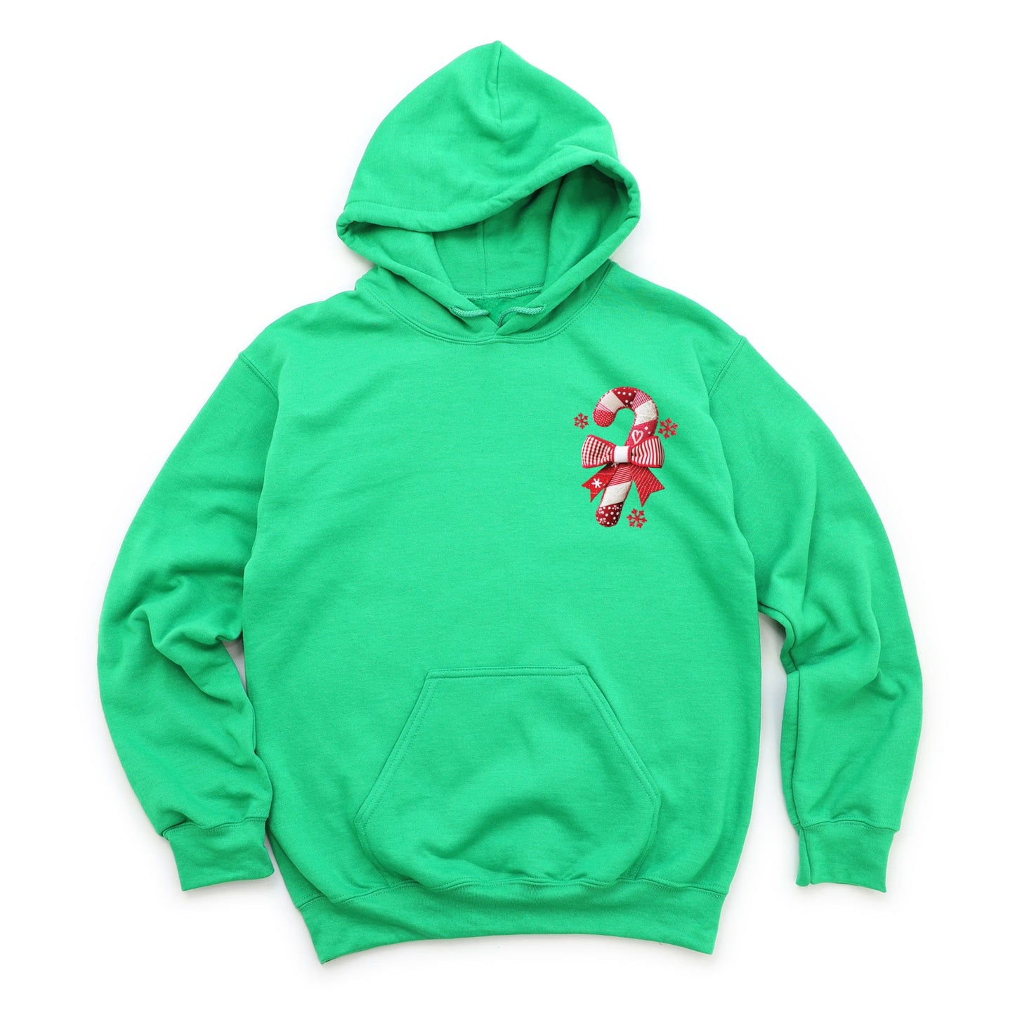 Candy Cane Bow Patchwork Print - Women's Graphic Hoodie