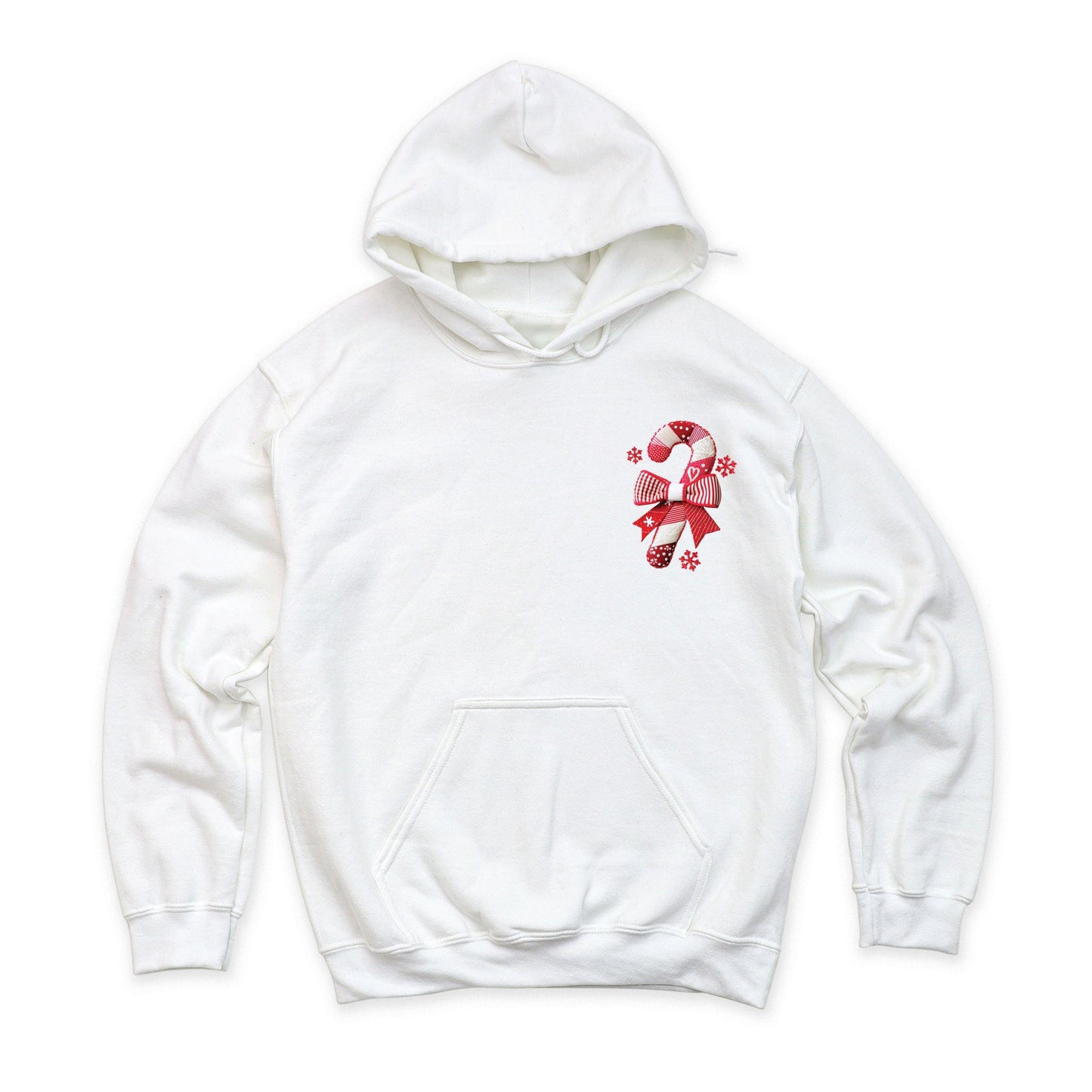 Candy Cane Bow Patchwork Print - Women's Graphic Hoodie