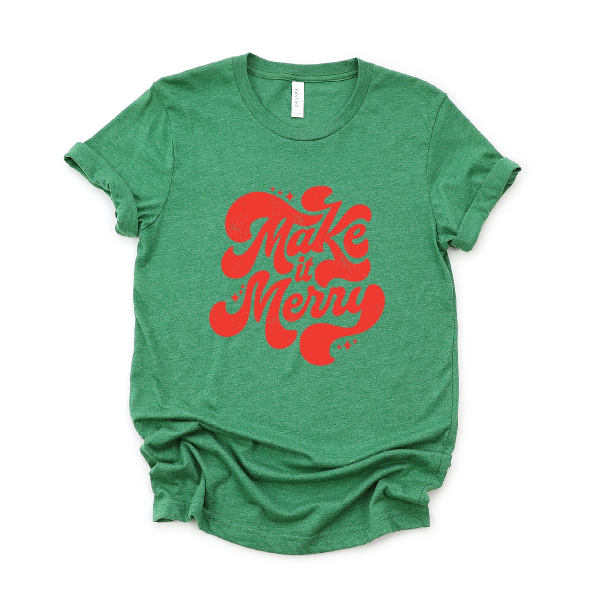 Make It Merry Cursive Distressed - Women's Short Sleeve Graphic T-Shirt