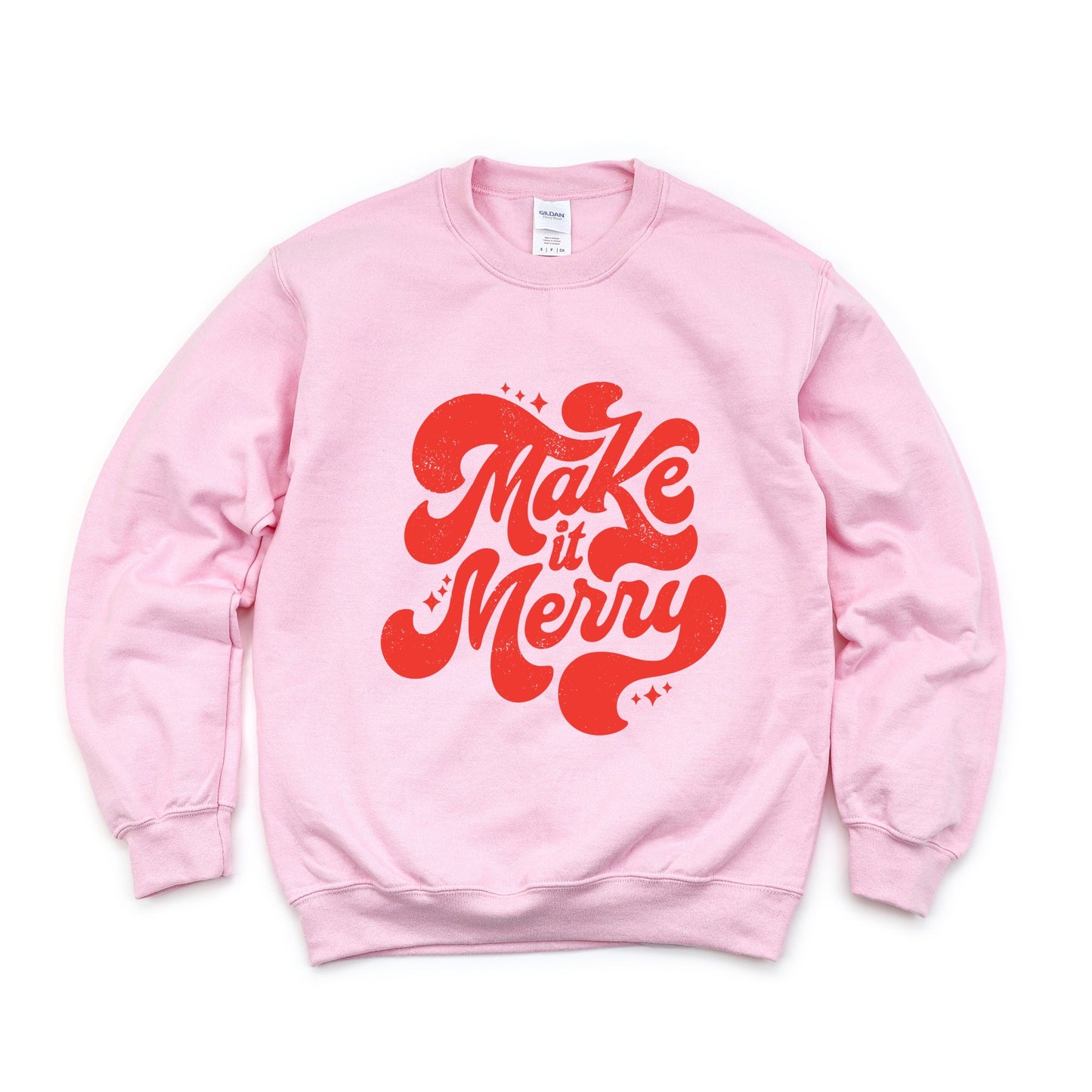 Make It Merry Cursive Distressed - Women's Graphic Sweatshirt