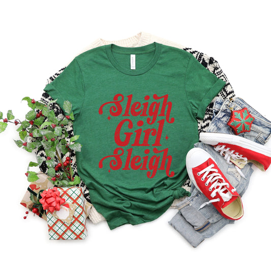 Sleigh Girl Sleigh Sparkle Distressed - Women's Short Sleeve Graphic T-Shirt