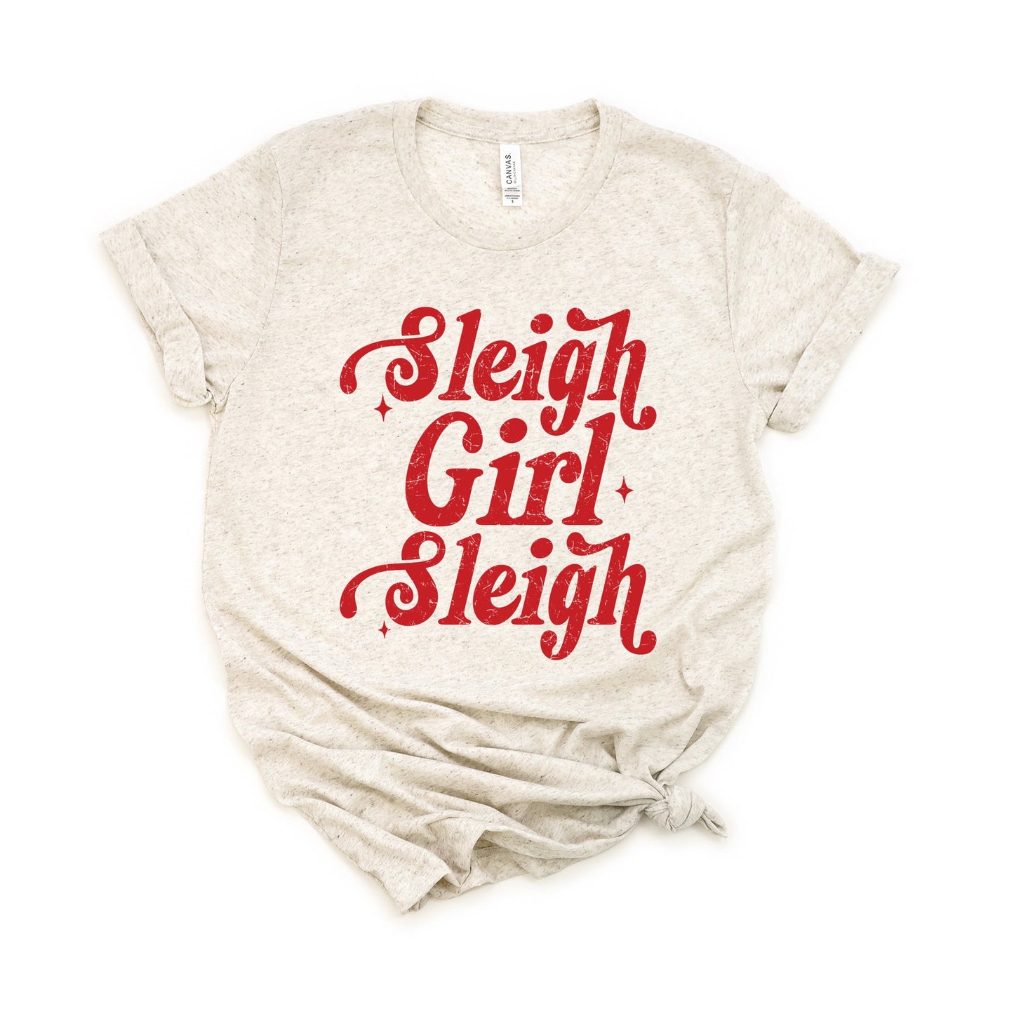 Sleigh Girl Sleigh Sparkle Distressed - Women's Short Sleeve Graphic T-Shirt