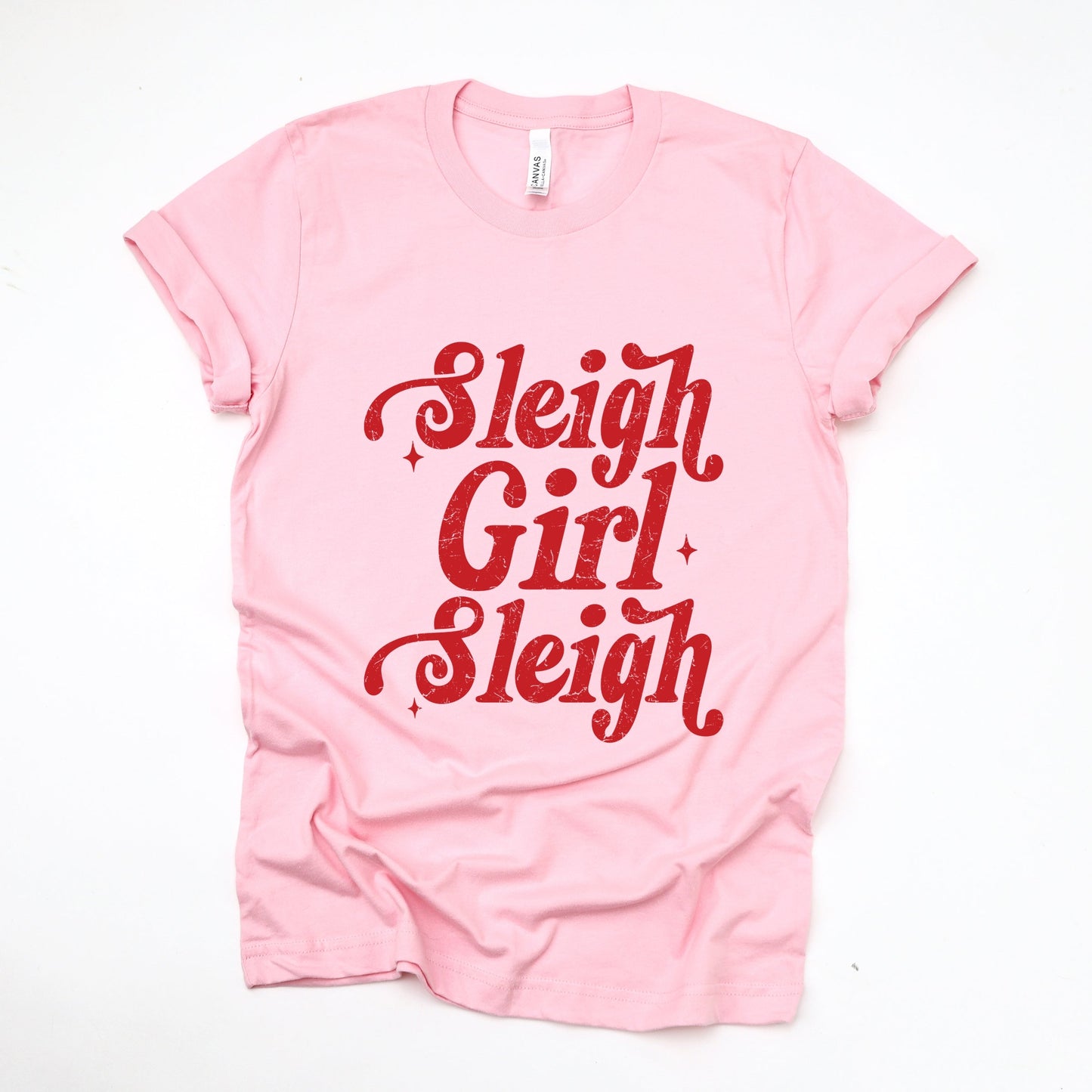 Sleigh Girl Sleigh Sparkle Distressed - Women's Short Sleeve Graphic T-Shirt