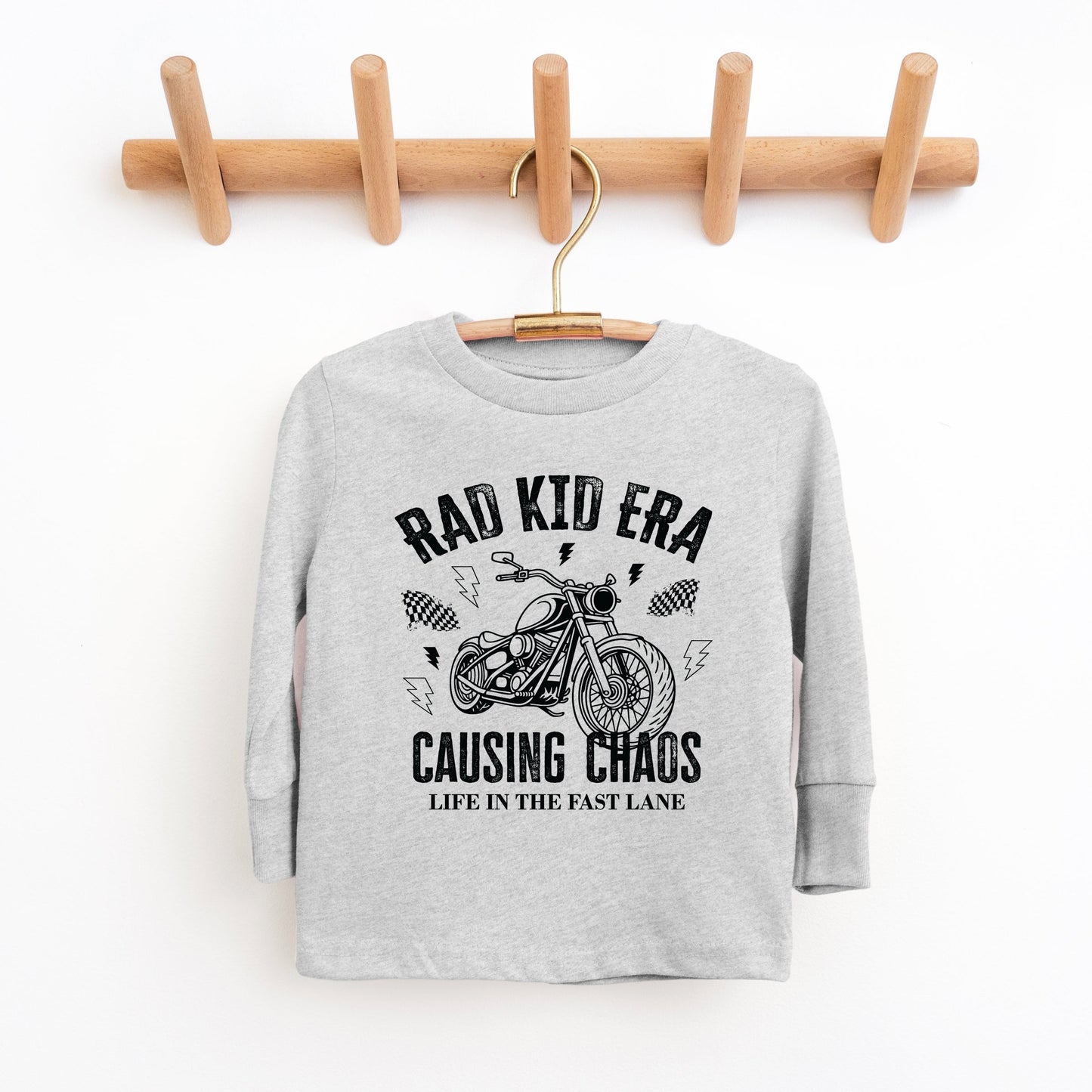 Rad Kid Era Causing Chaos - Toddler Long Sleeve Graphic Tee and Youth Long Sleeve Graphic T-Shirt