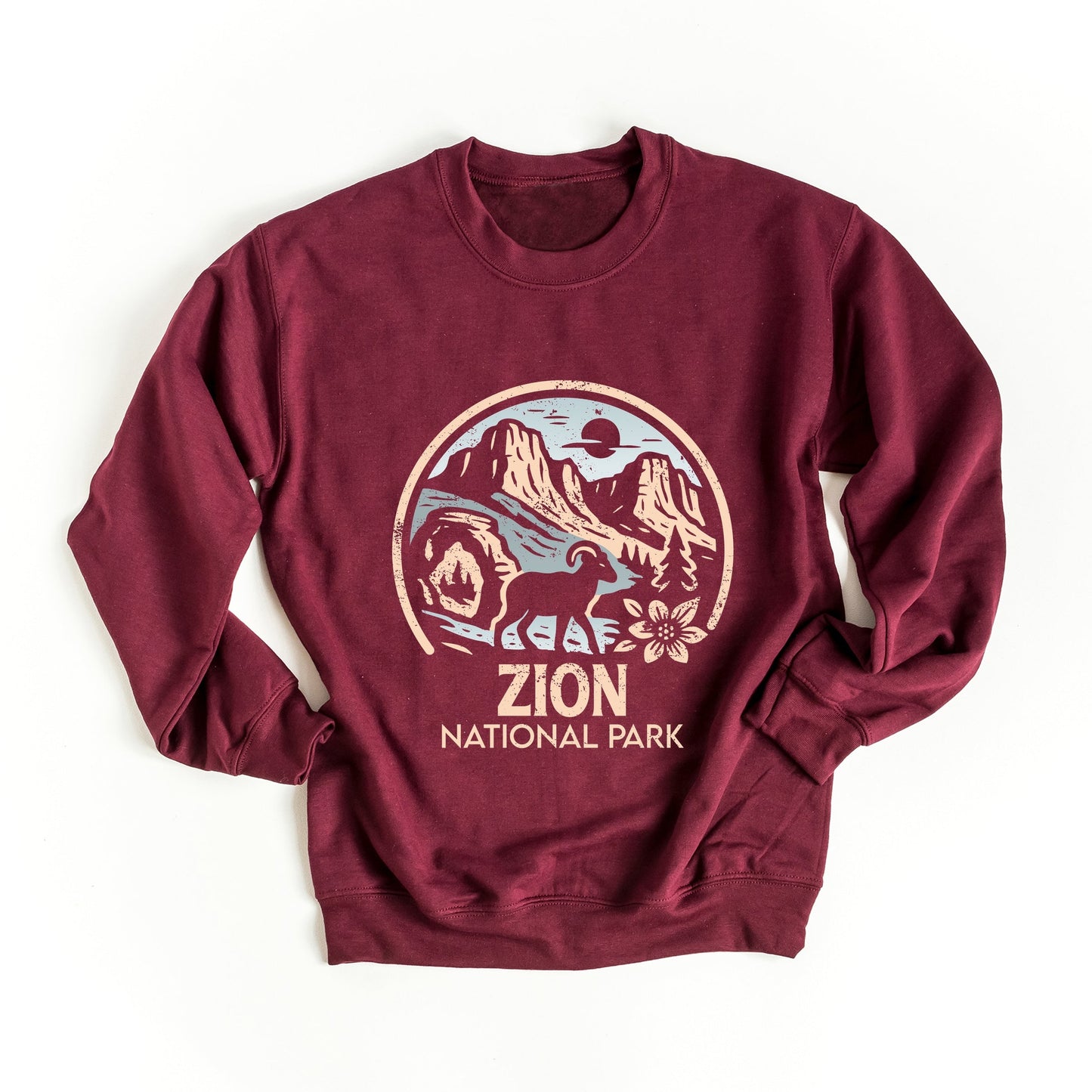 Zion National Park Two-Toned Circle - Women's Graphic Sweatshirt