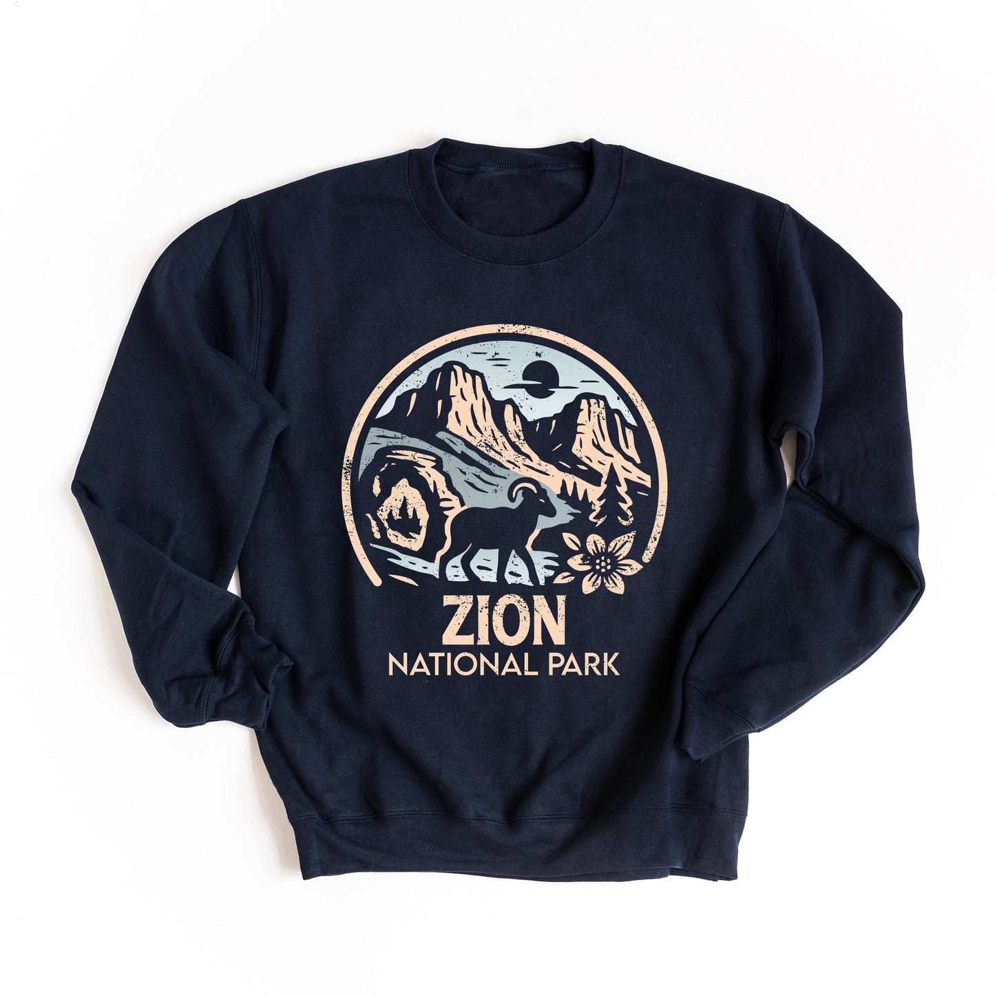 Zion National Park Two-Toned Circle - Women's Graphic Sweatshirt