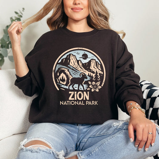 Zion National Park Two-Toned Circle - Women's Graphic Sweatshirt