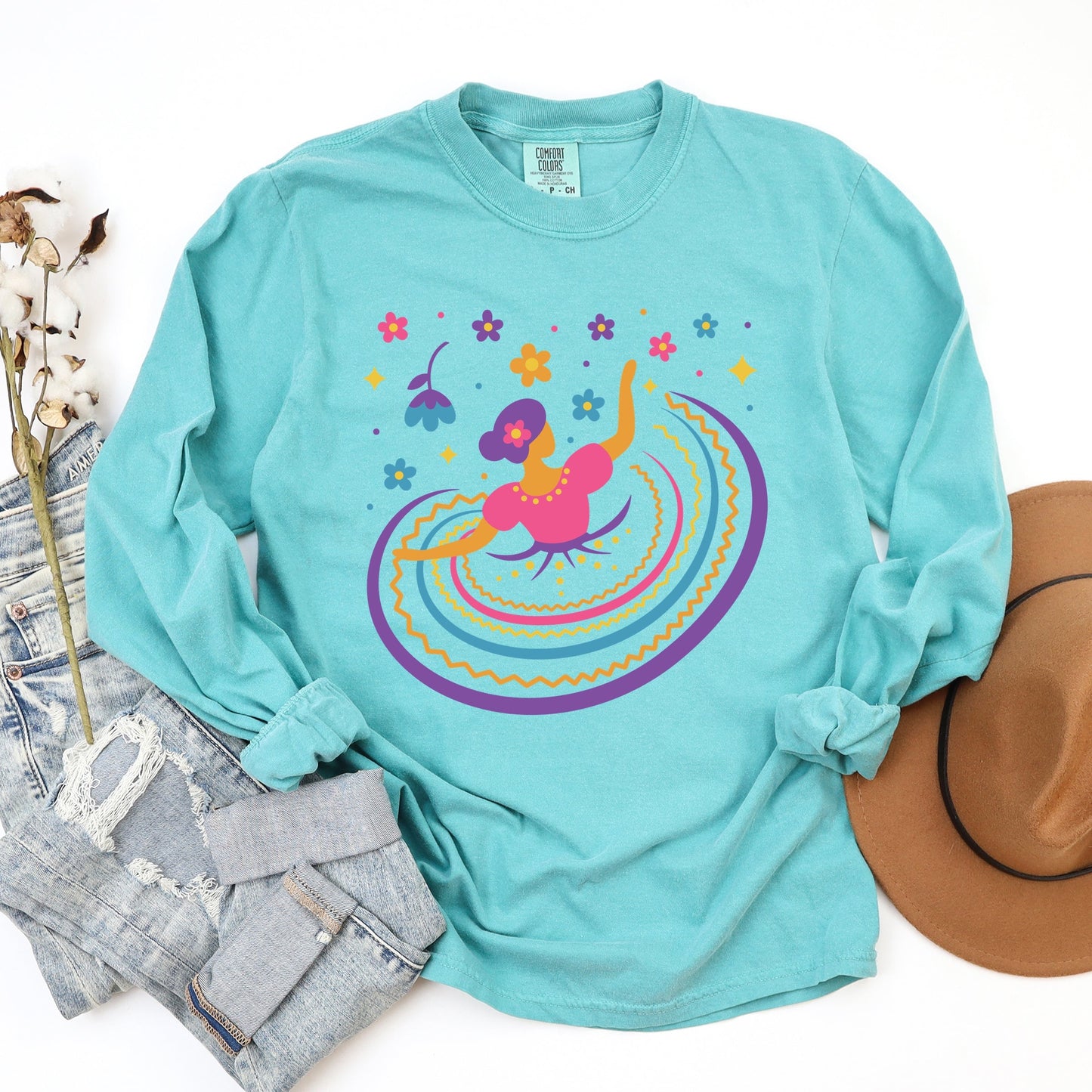 Hispanic Dress - Garment Dyed Long Sleeve