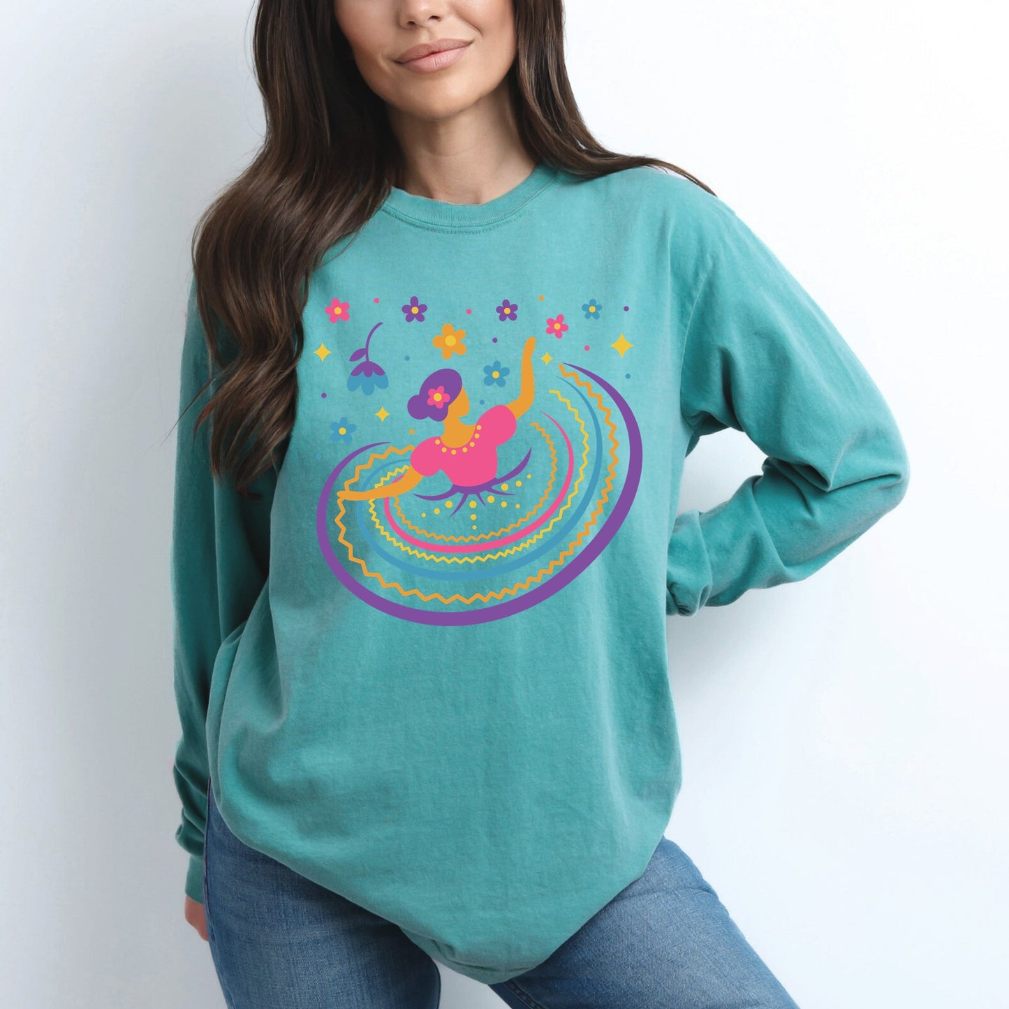 Hispanic Dress - Garment Dyed Long Sleeve