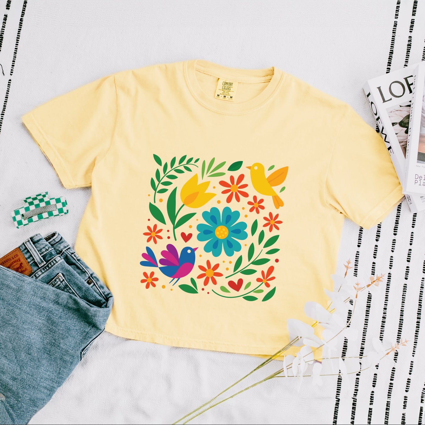 Hispanic Florals - Boxy Crop Top
