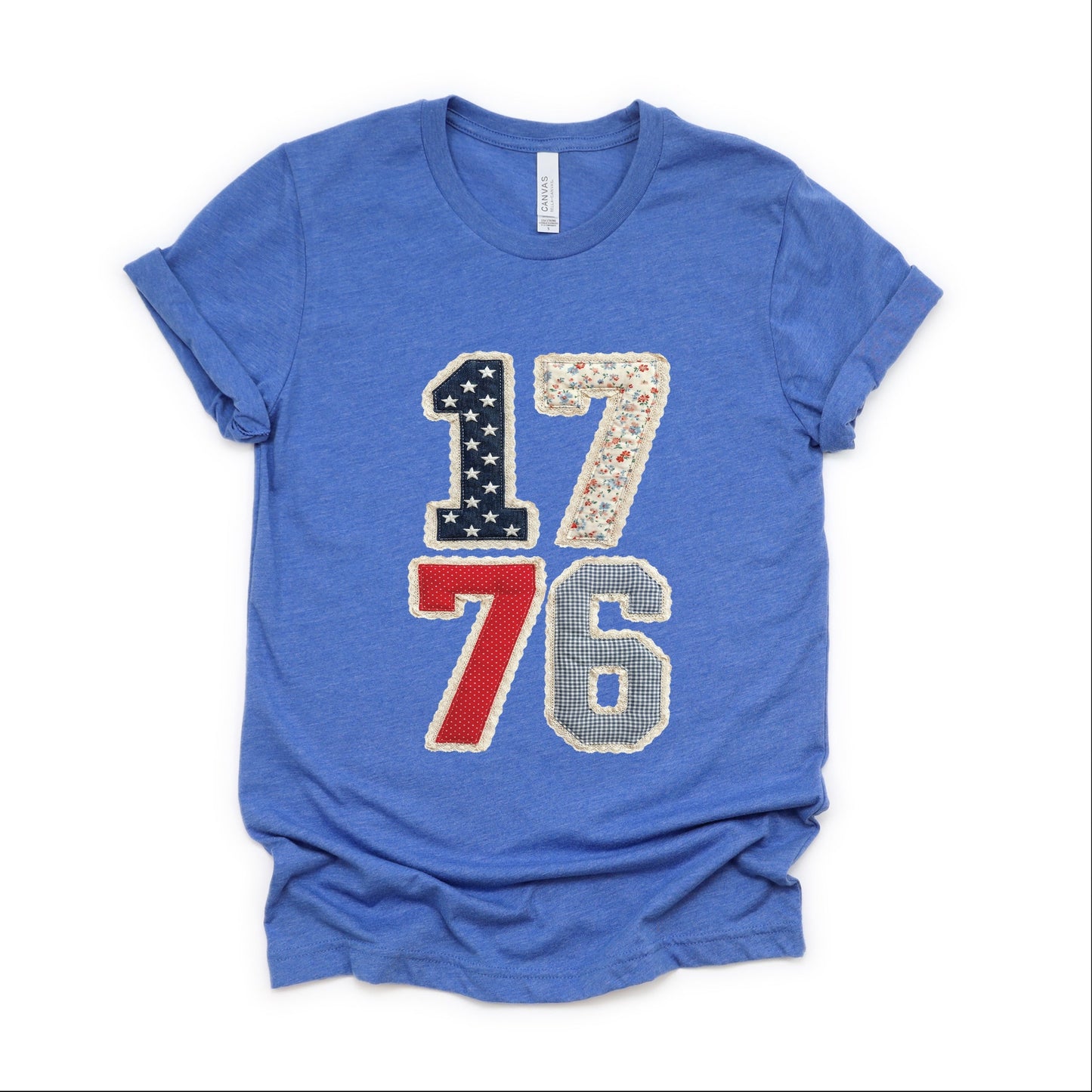 1776 Stacked Faux Patchwork - Women's Short Sleeve Graphic T-Shirt