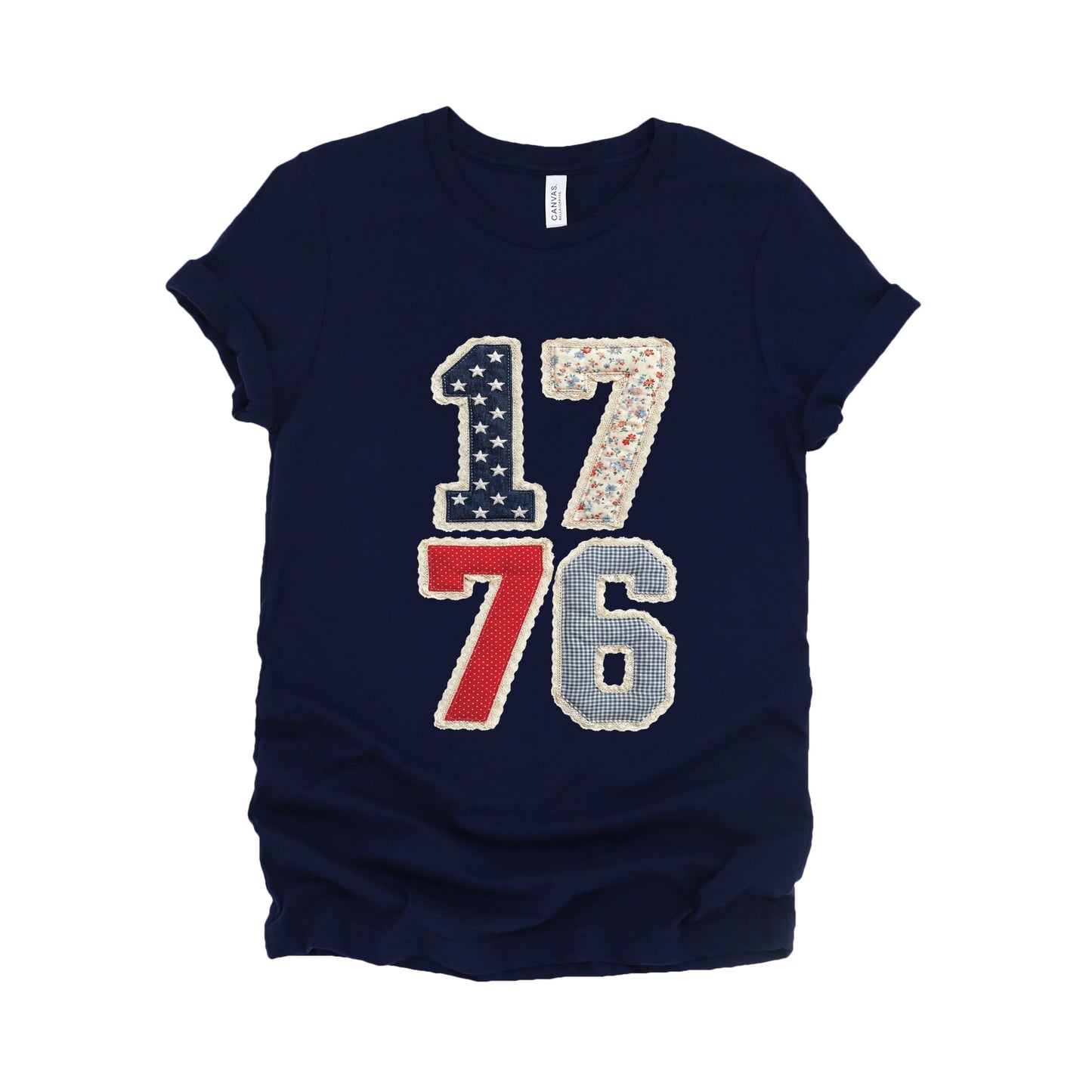 1776 Stacked Faux Patchwork - Women's Short Sleeve Graphic T-Shirt