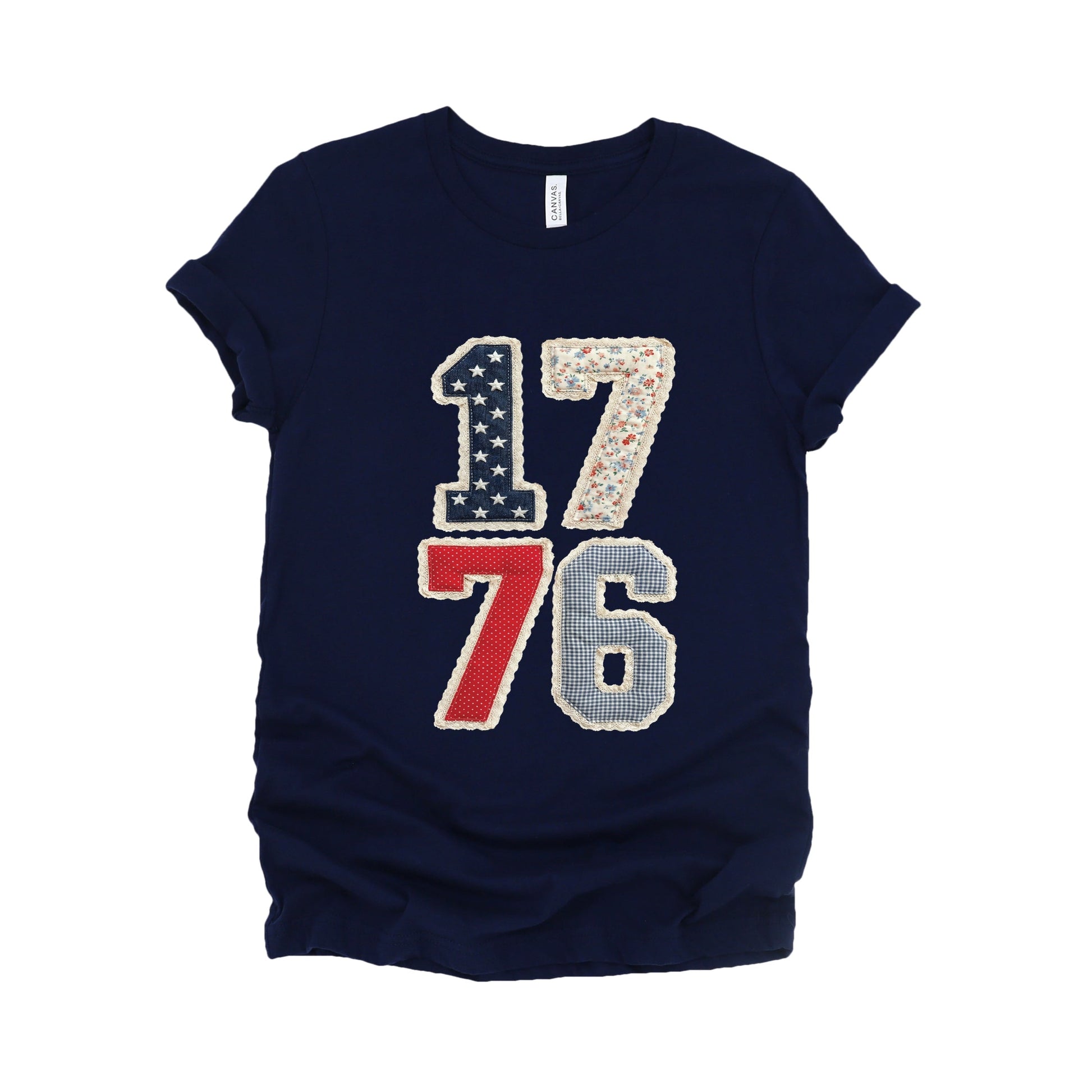 1776 Stacked Faux Patchwork - Women's Short Sleeve Graphic T-Shirt