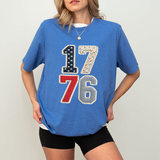 1776 Stacked Faux Patchwork - Women's Short Sleeve Graphic T-Shirt