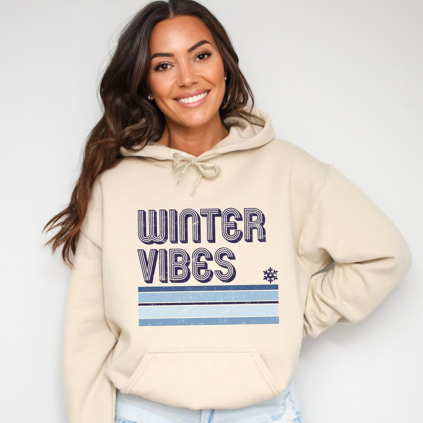 Winter Vibes Stripes - Women's Graphic Hoodie