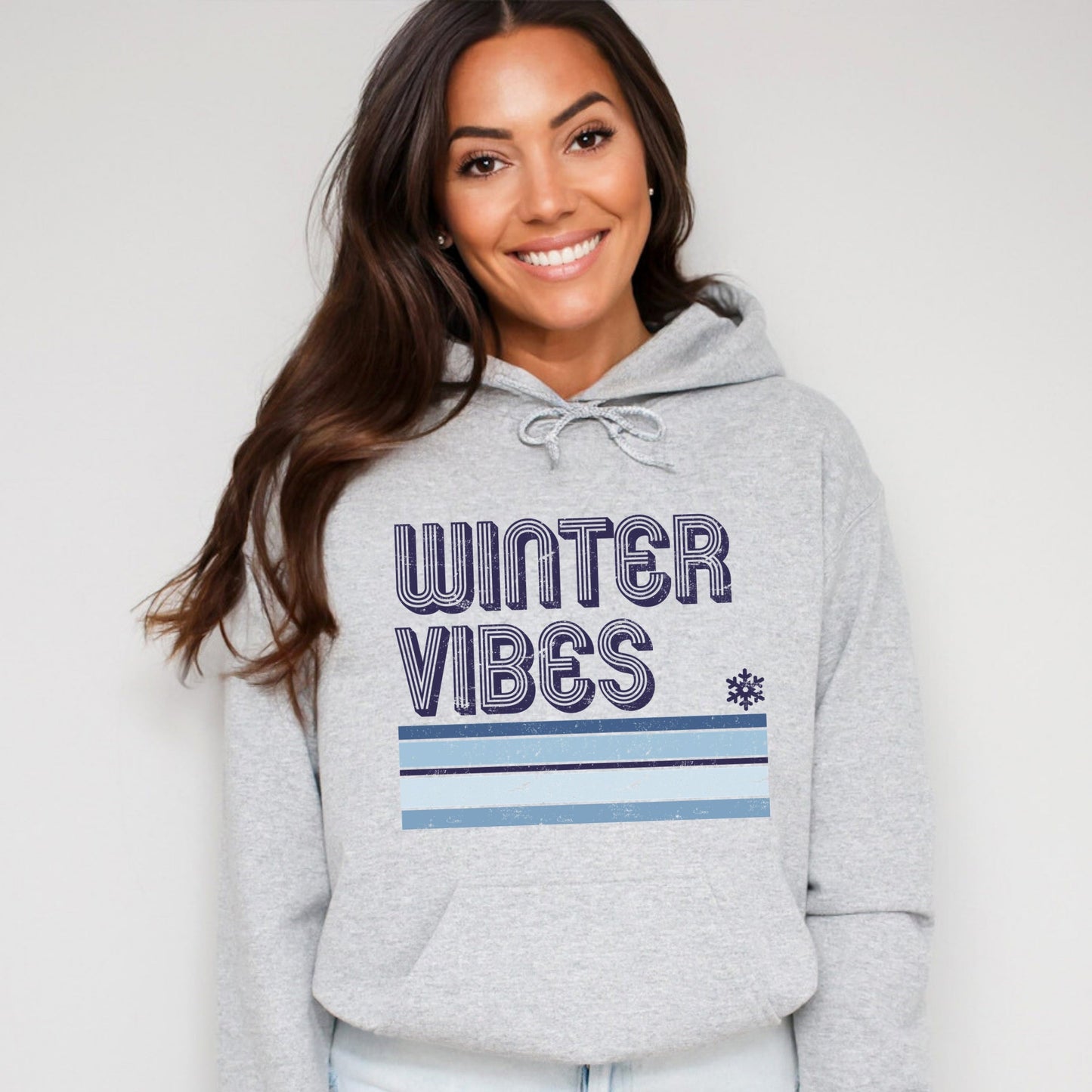 Winter Vibes Stripes - Women's Graphic Hoodie