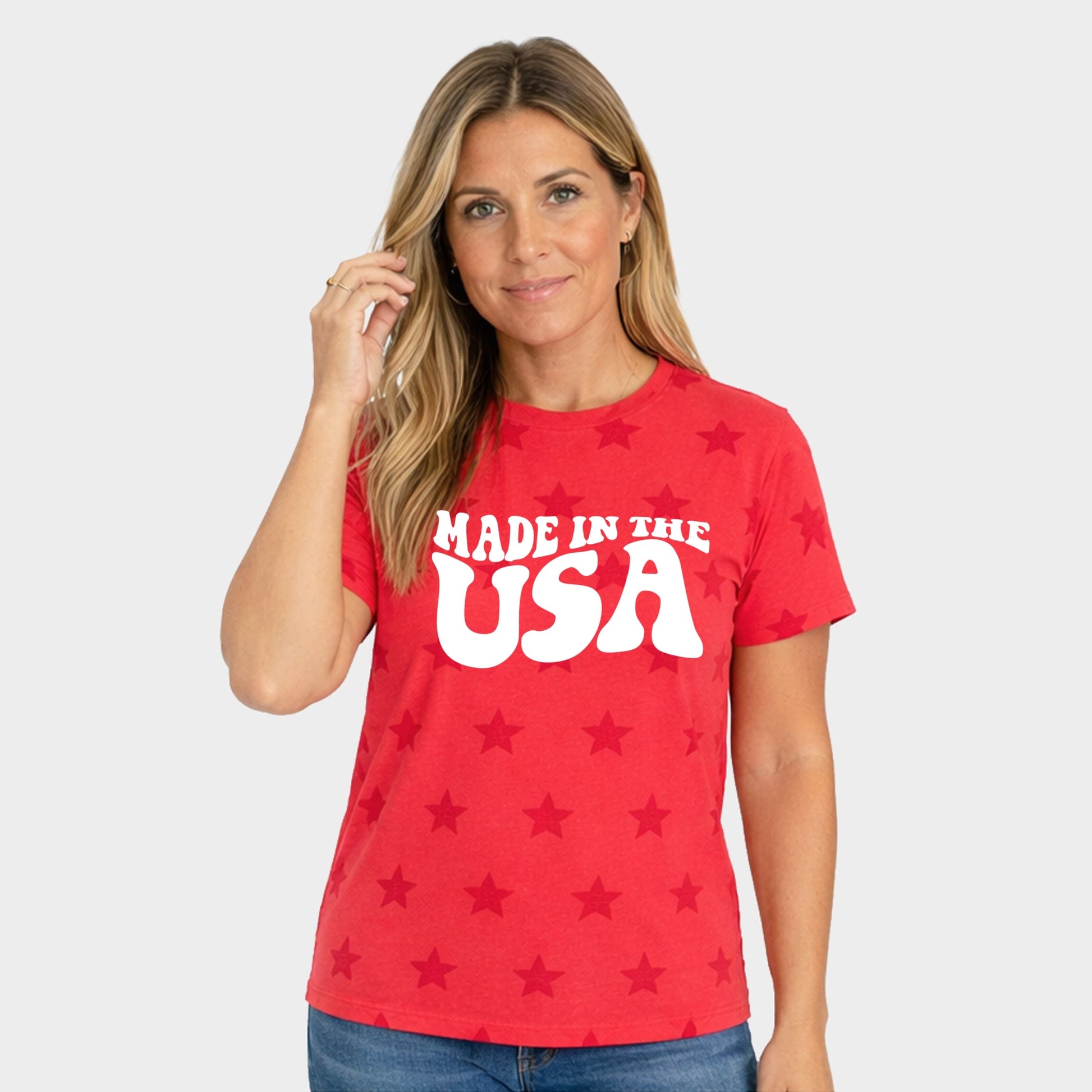 Made In The USA Wavy - Women's Short Sleeve Star Tee