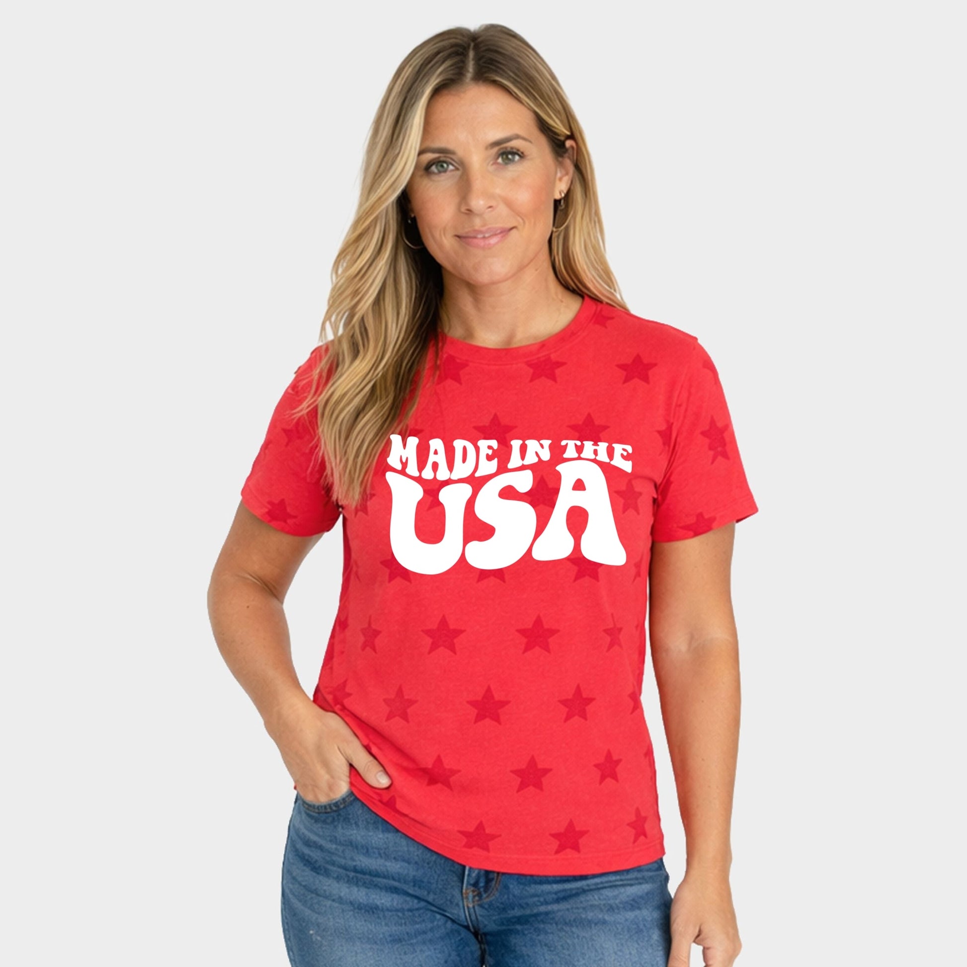 Made In The USA Wavy - Women's Short Sleeve Star Tee