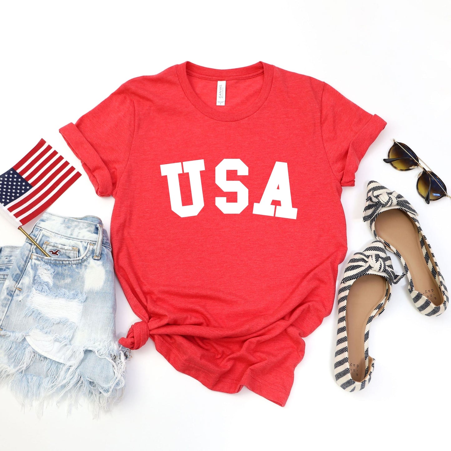USA Bold - Women's Short Sleeve Graphic T-Shirt
