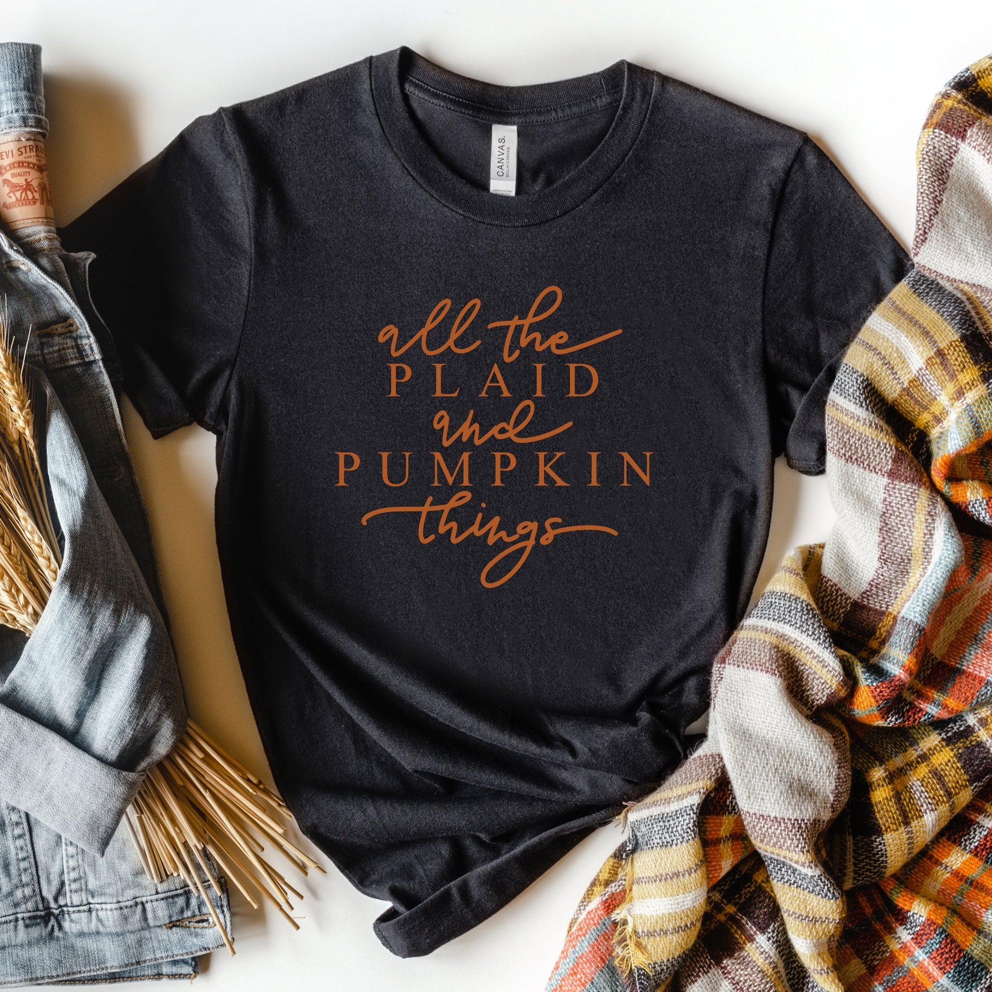 All The Plaid and Pumpkin Things - Women's Short Sleeve Graphic T-Shirt
