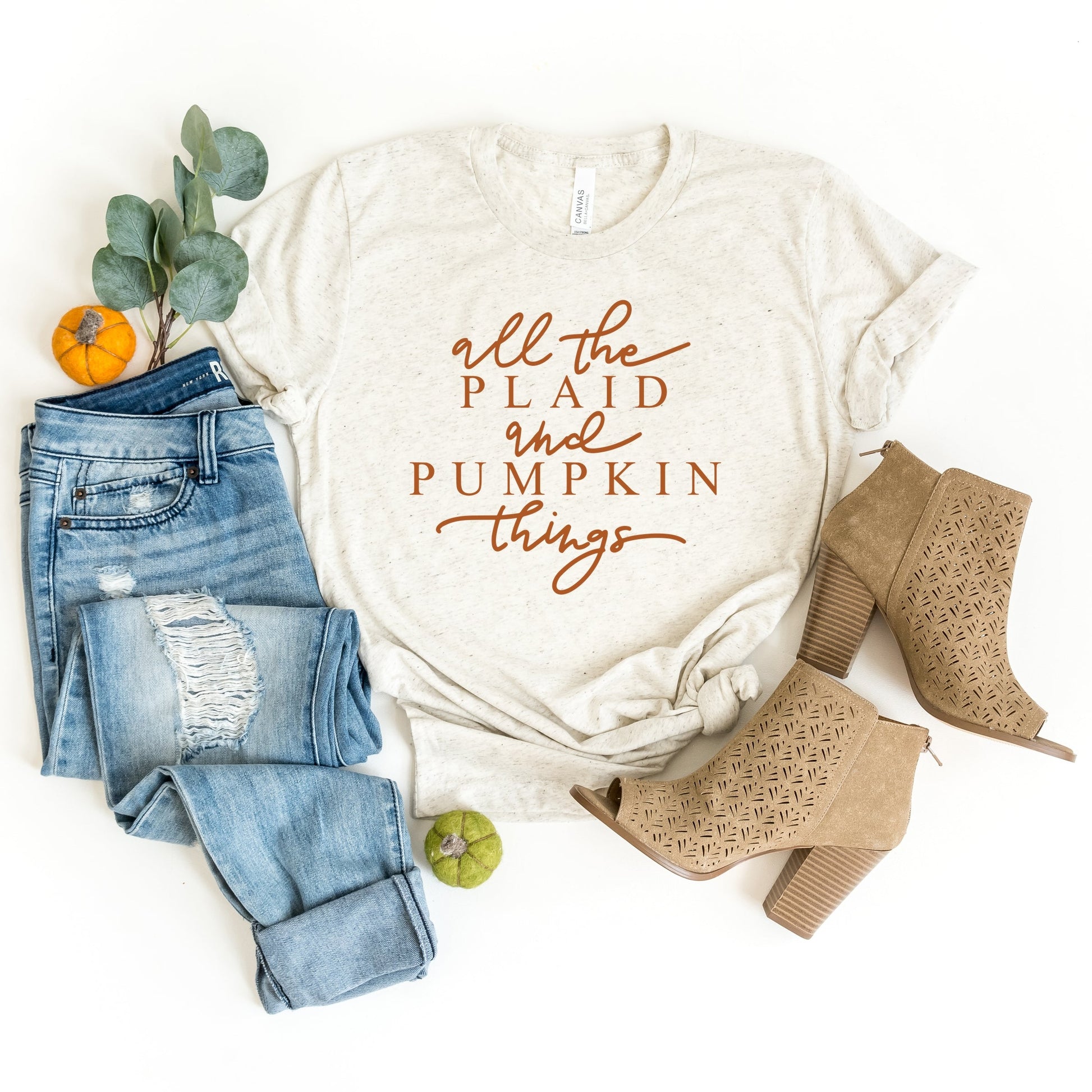 All The Plaid and Pumpkin Things - Women's Short Sleeve Graphic T-Shirt
