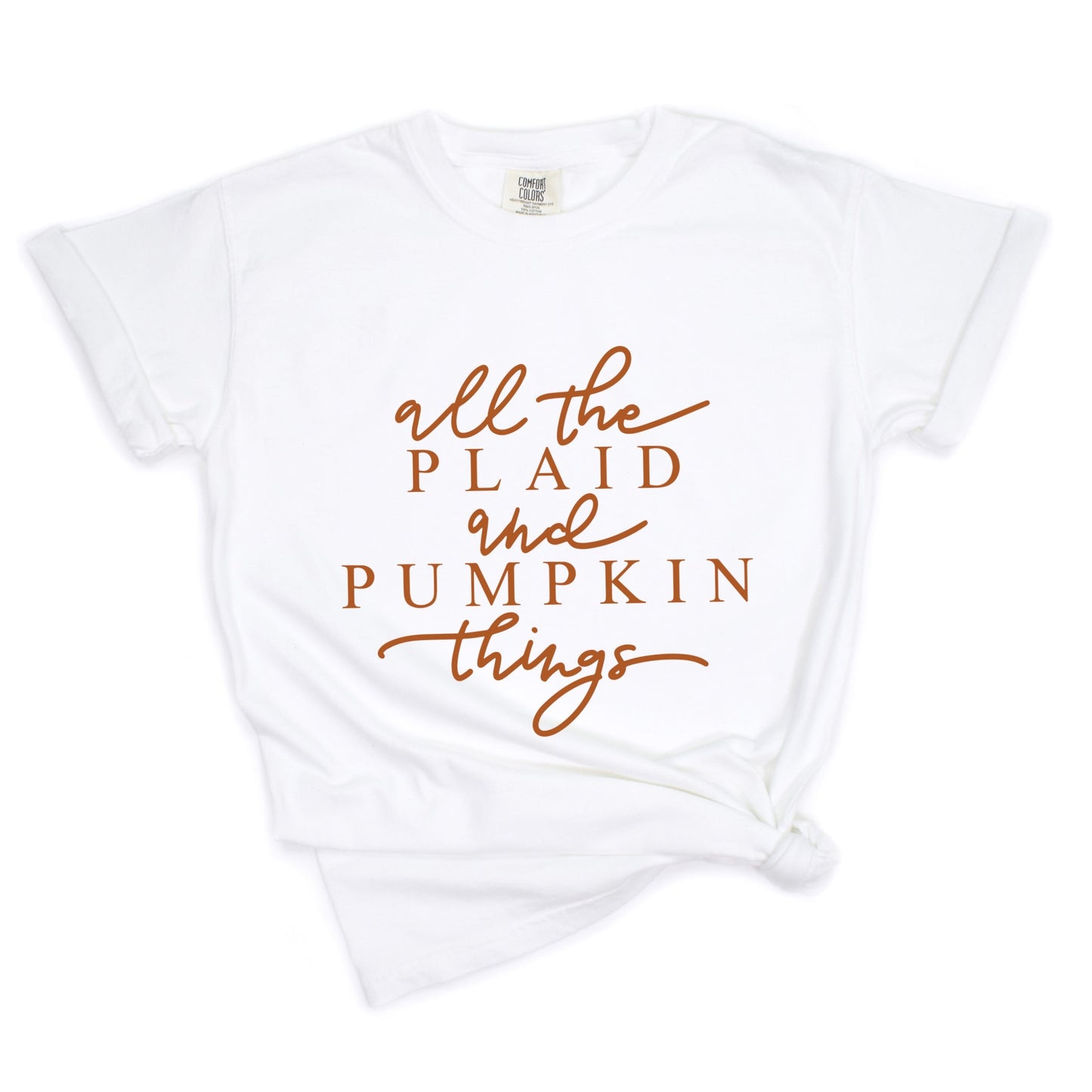 All The Plaid and Pumpkin Things - Women's Garment Dyed Graphic T-Shirt