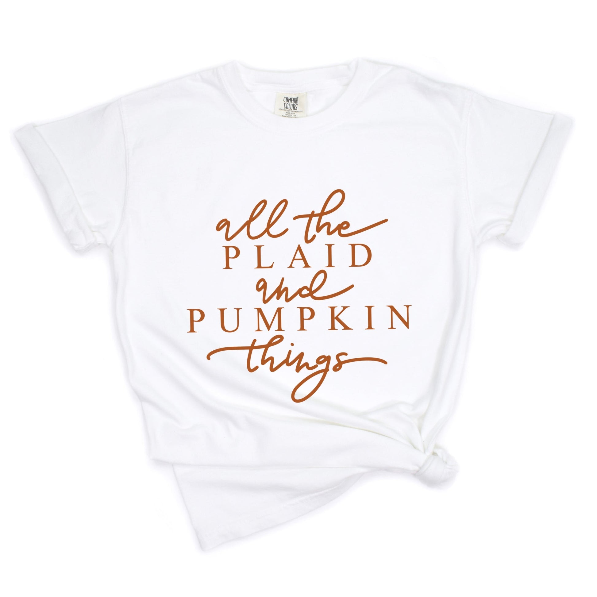All The Plaid and Pumpkin Things - Women's Garment Dyed Graphic T-Shirt