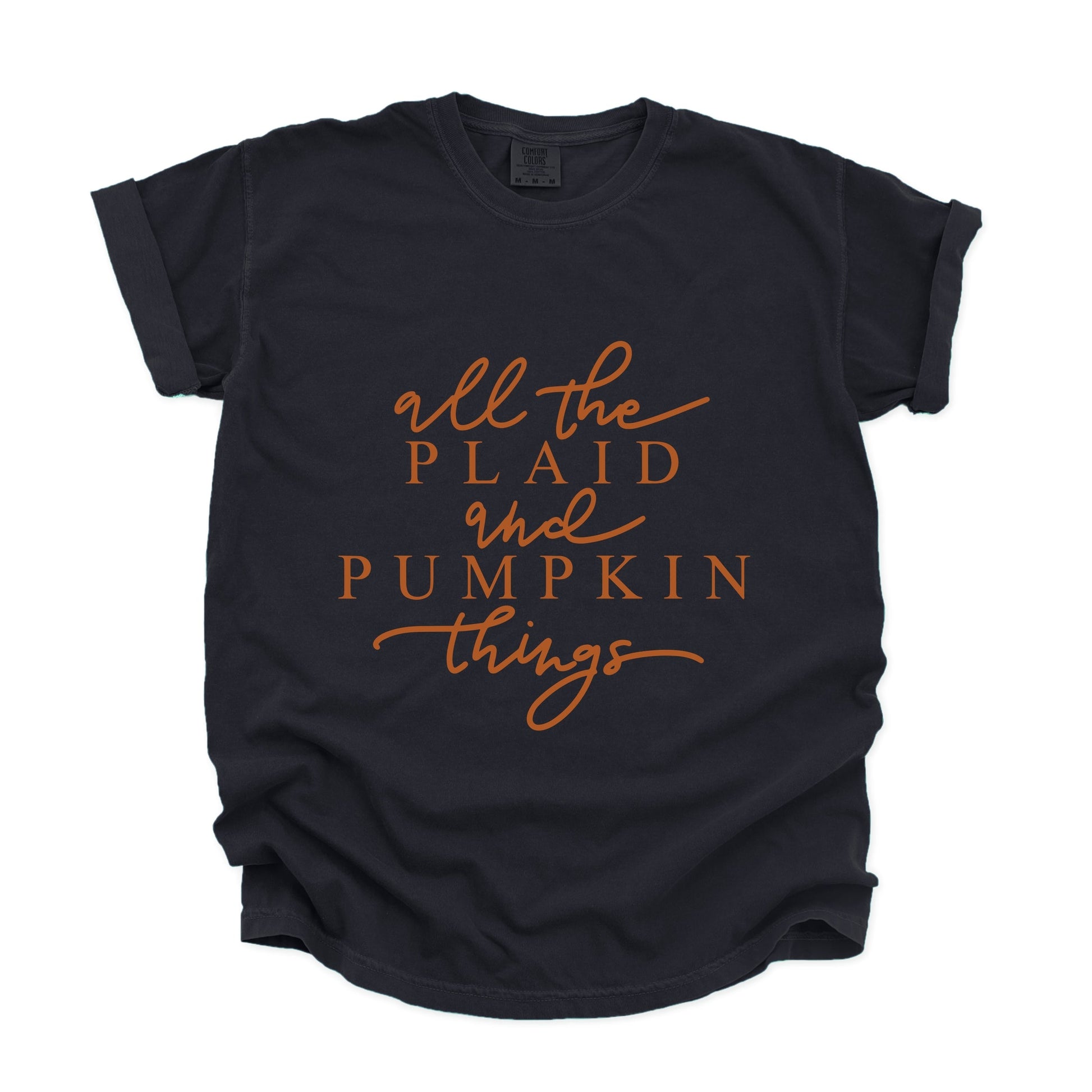 All The Plaid and Pumpkin Things - Women's Garment Dyed Graphic T-Shirt