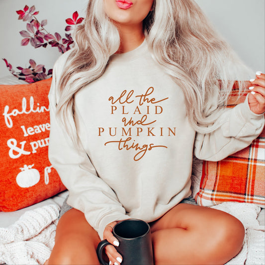 All The Plaid and Pumpkin Things - Women's Graphic Sweatshirt