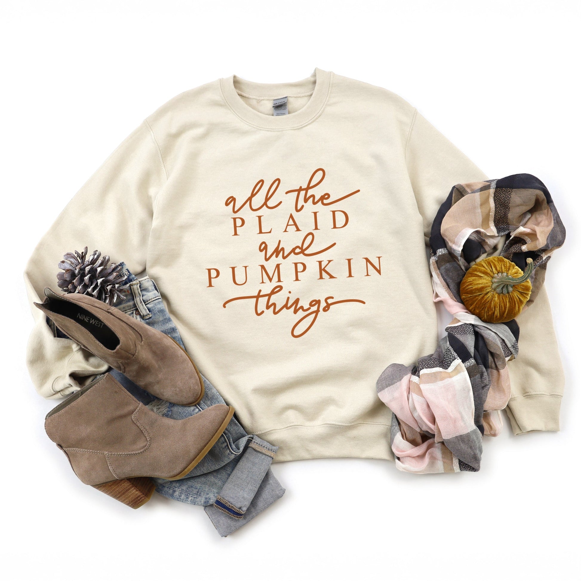 All The Plaid and Pumpkin Things - Women's Graphic Sweatshirt