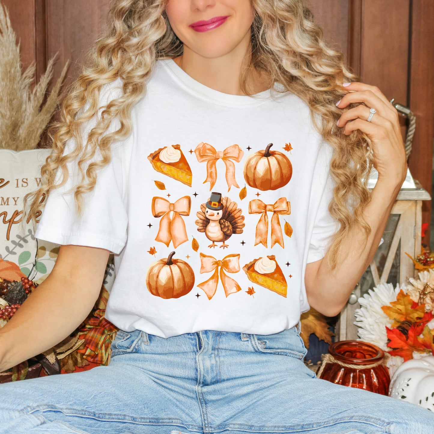 Coquette Turkey Pie - Women's Garment Dyed Graphic T-Shirt