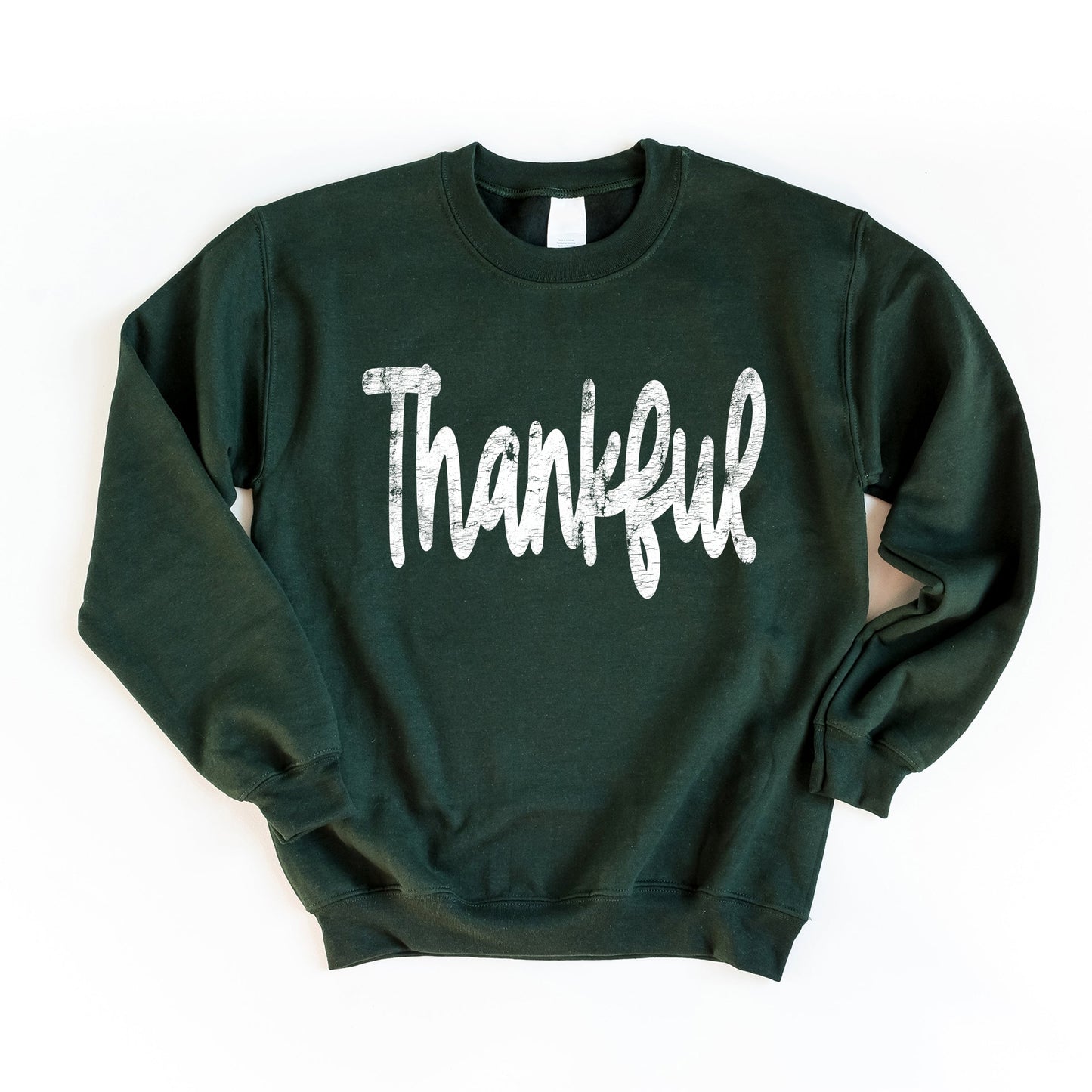 Thankful Cursive Distressed - Women's Graphic Sweatshirt